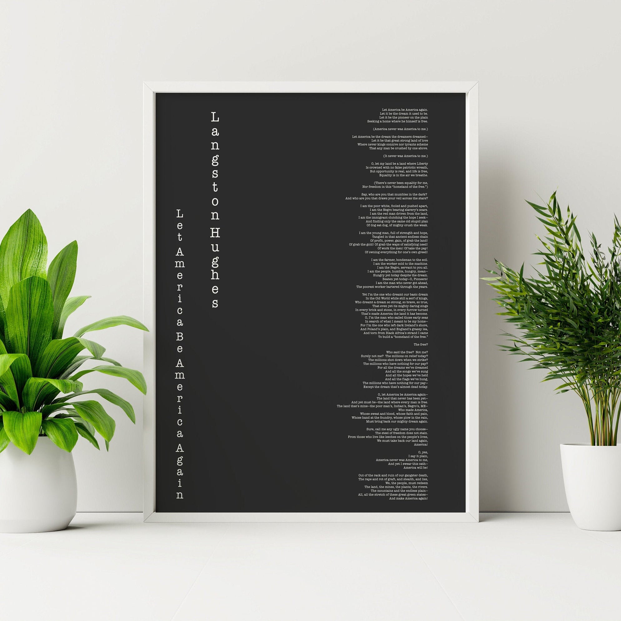 America poem, Langston Hughes print
