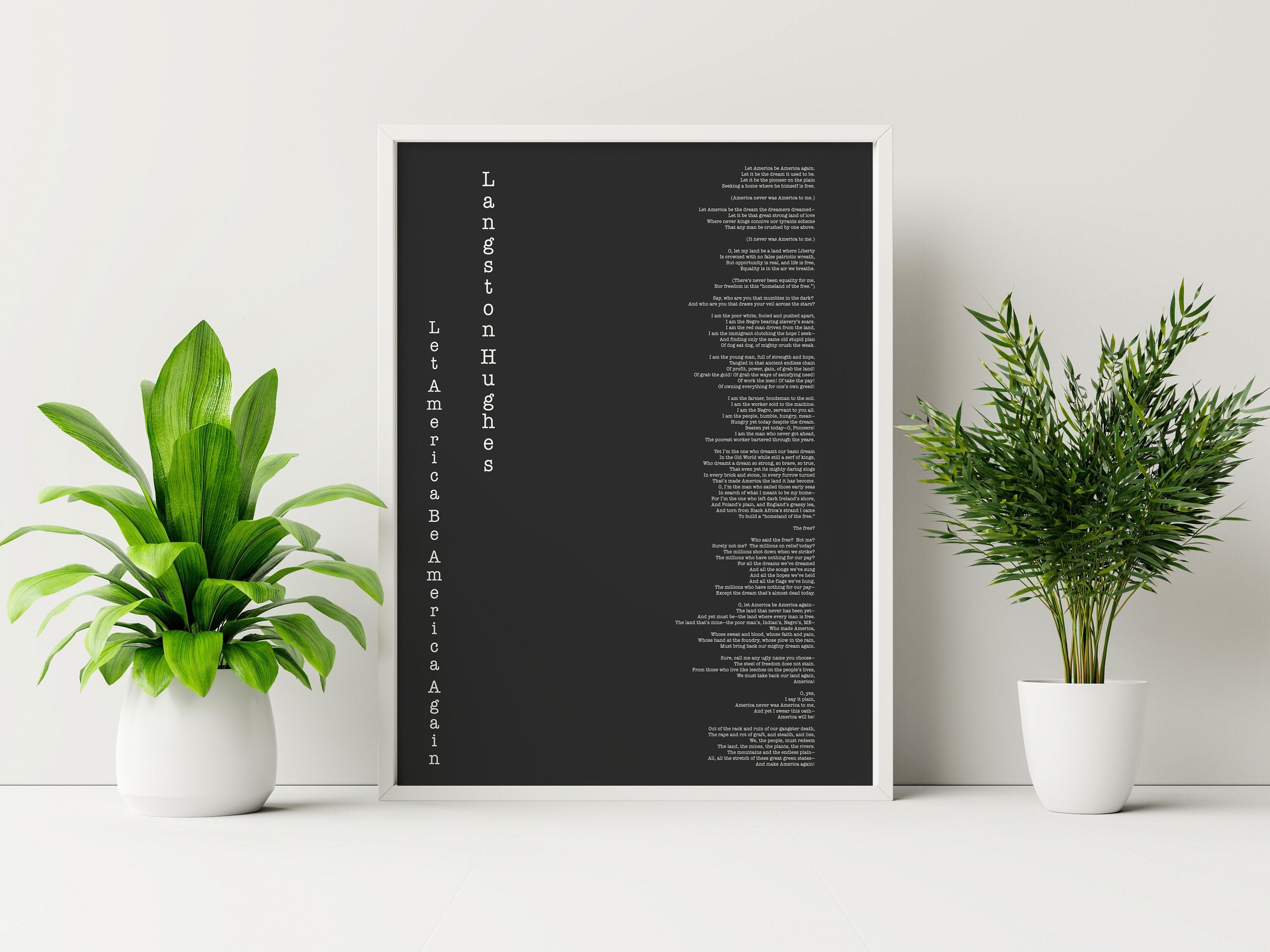 America poem, Langston Hughes print