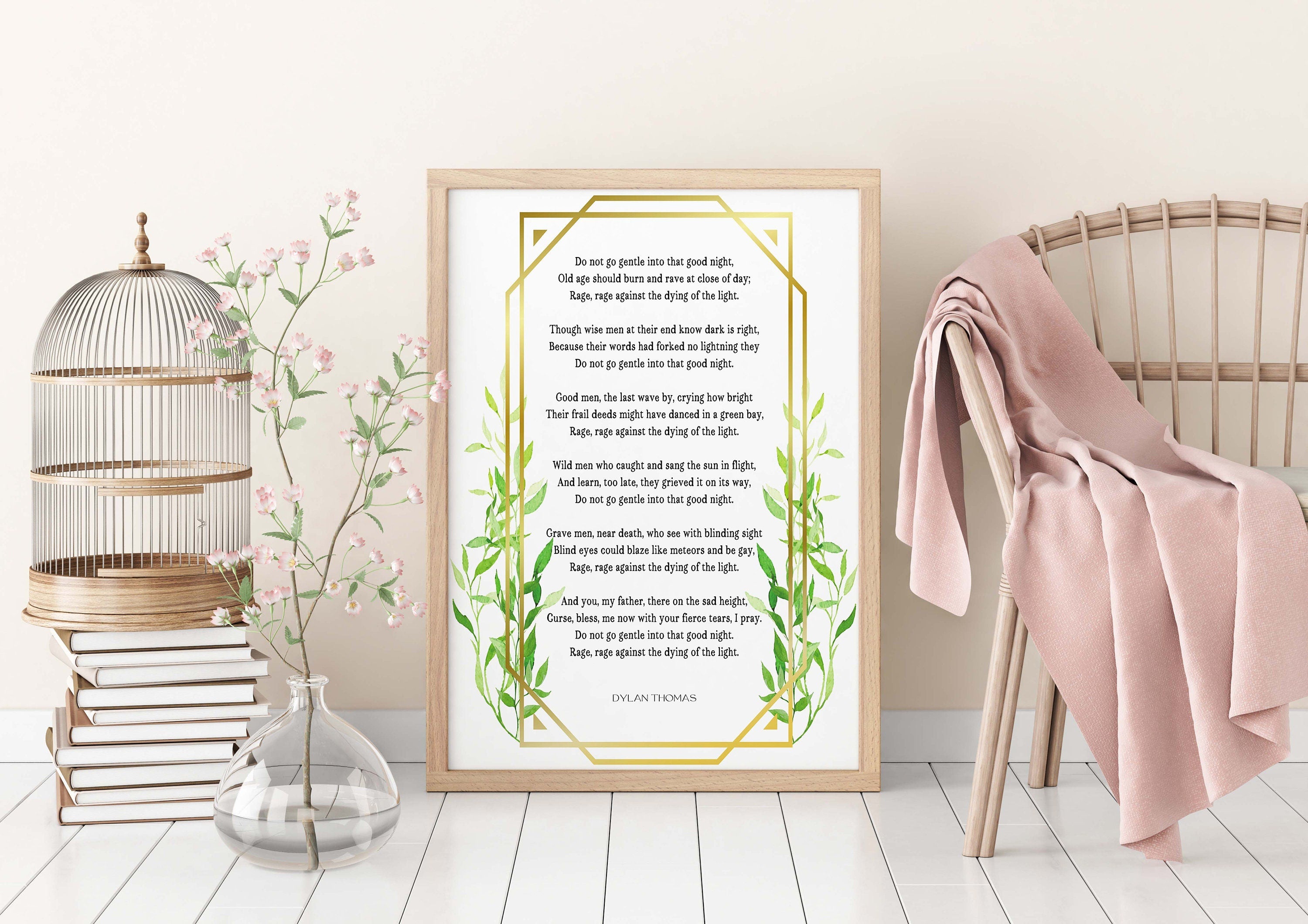 Dylan Thomas Poem Print, Do Not Go Gentle Into That Good Night Poem