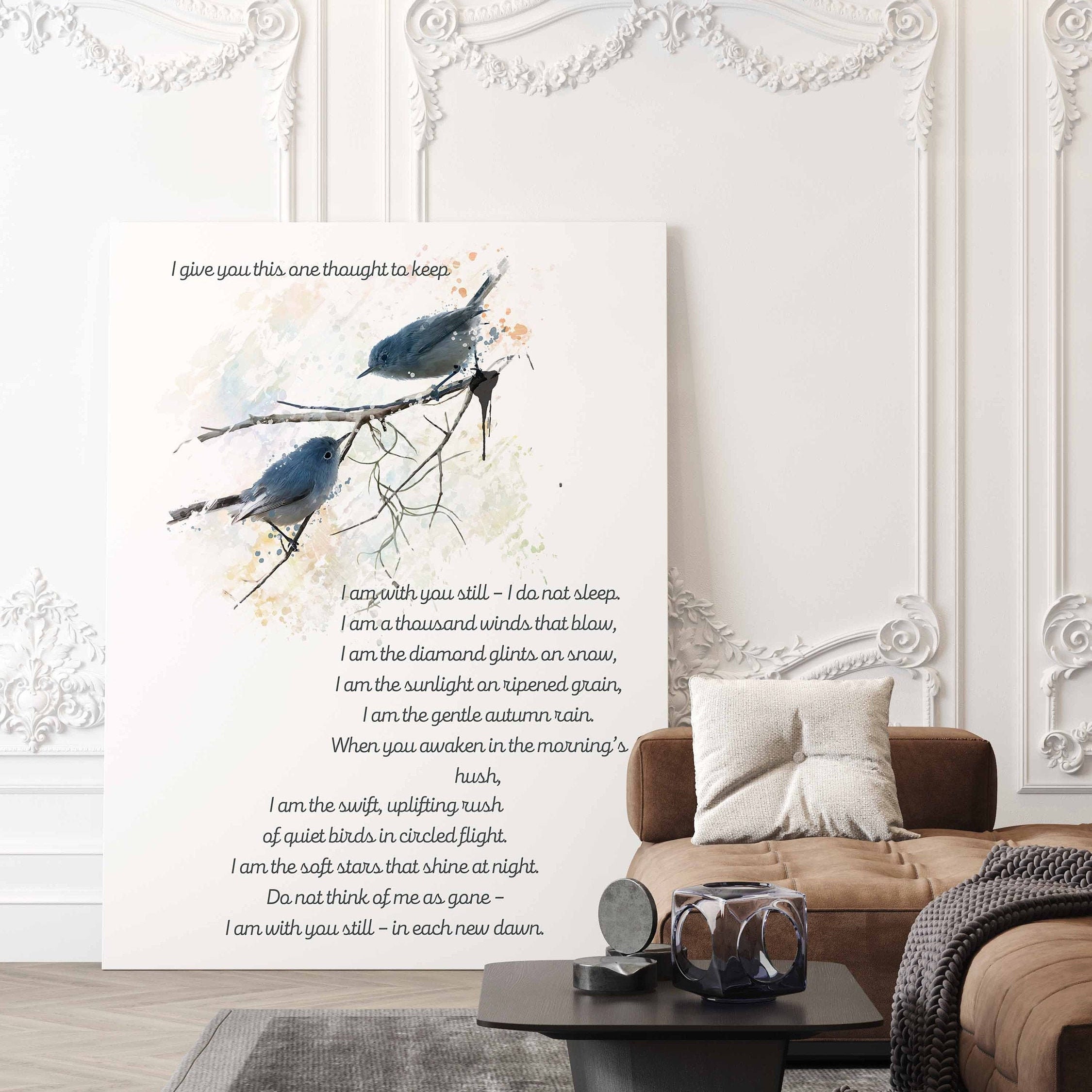 I give you this one thought native american prayer quote print with watercolor birds, inspirational gift unframed wall art print