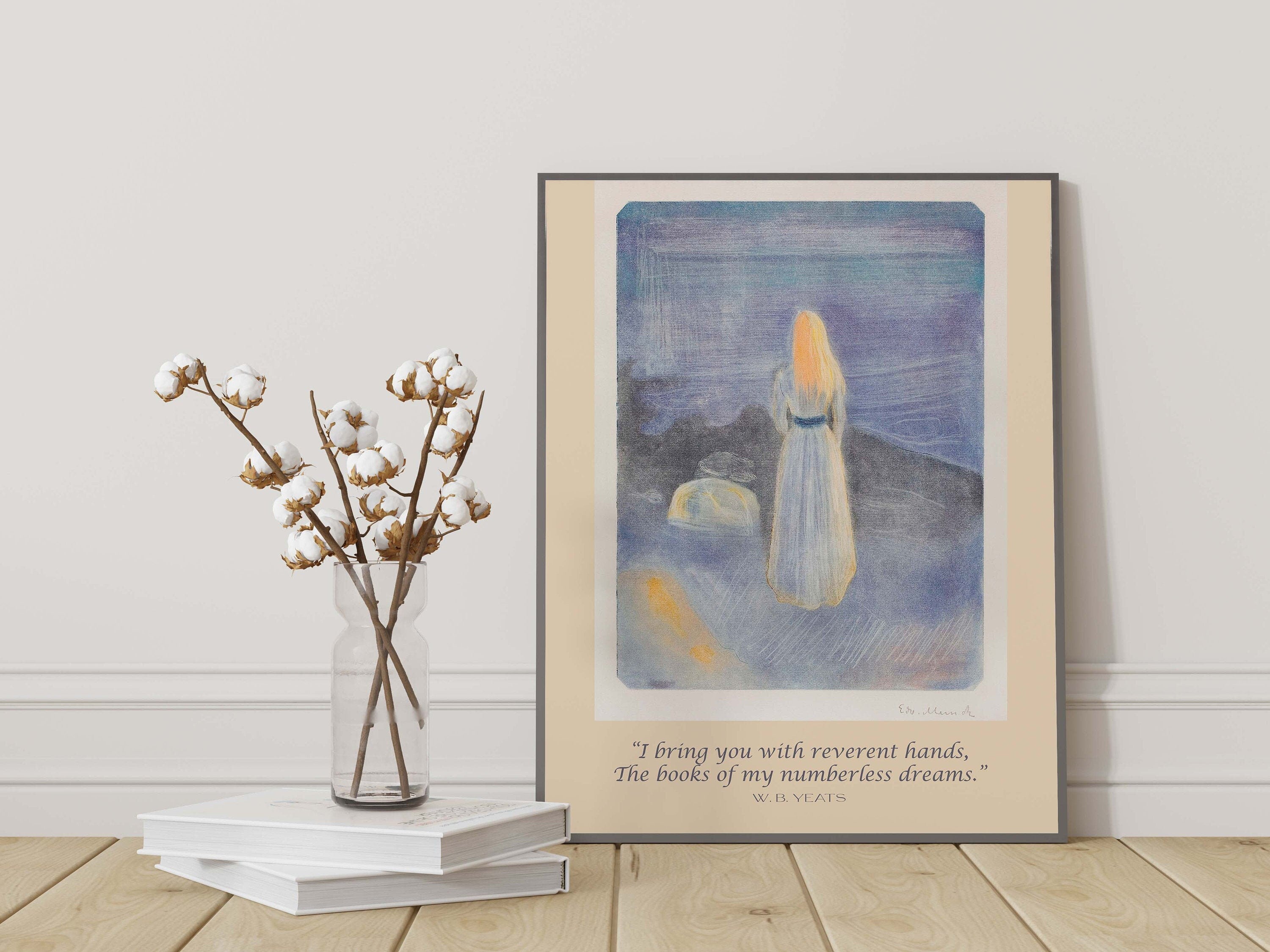 W. B. Yeats Quote, Edvard Munch Unframed Fine Art Prints - Young Woman On The Beach