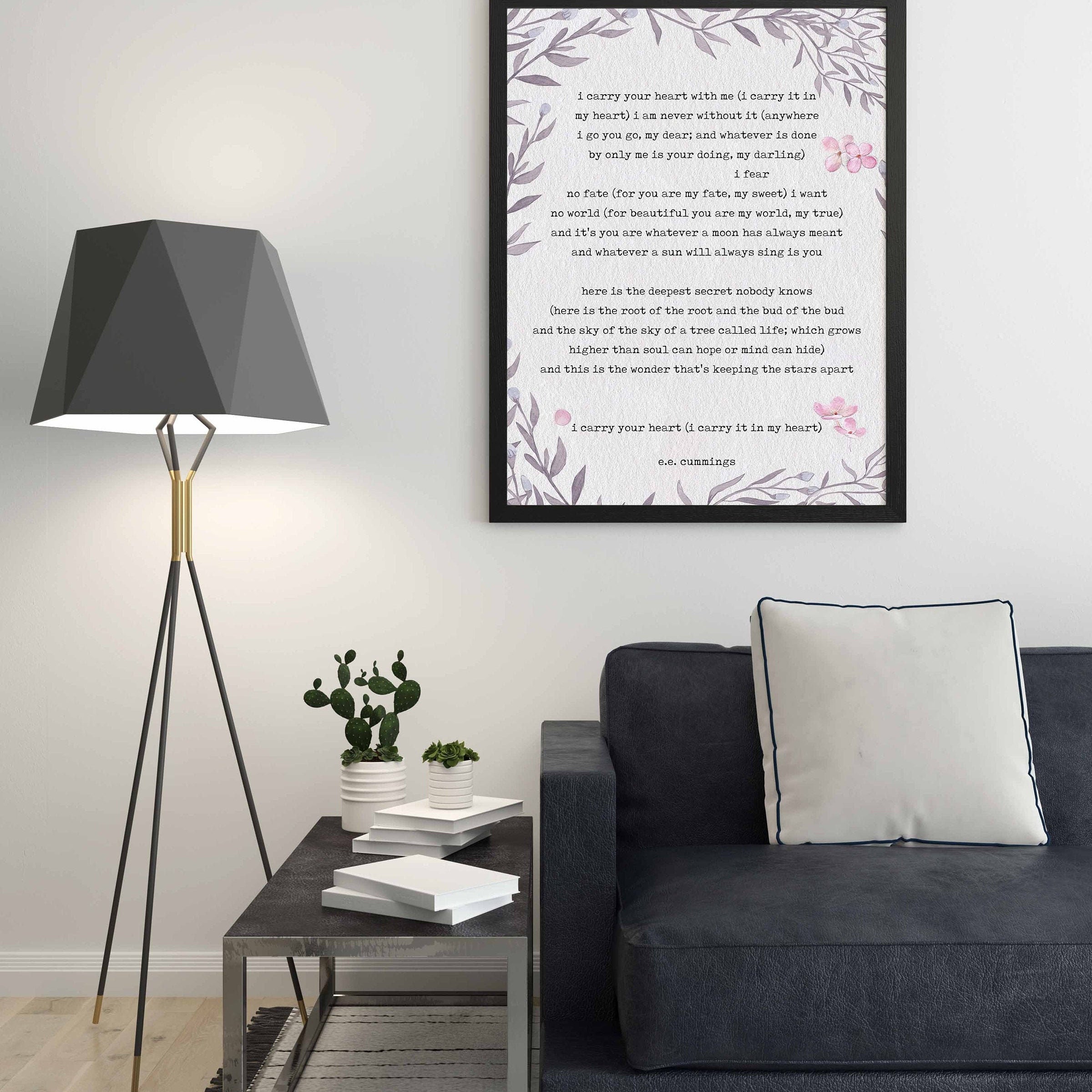 I carry your heart poetry quote art, ee cummings art
