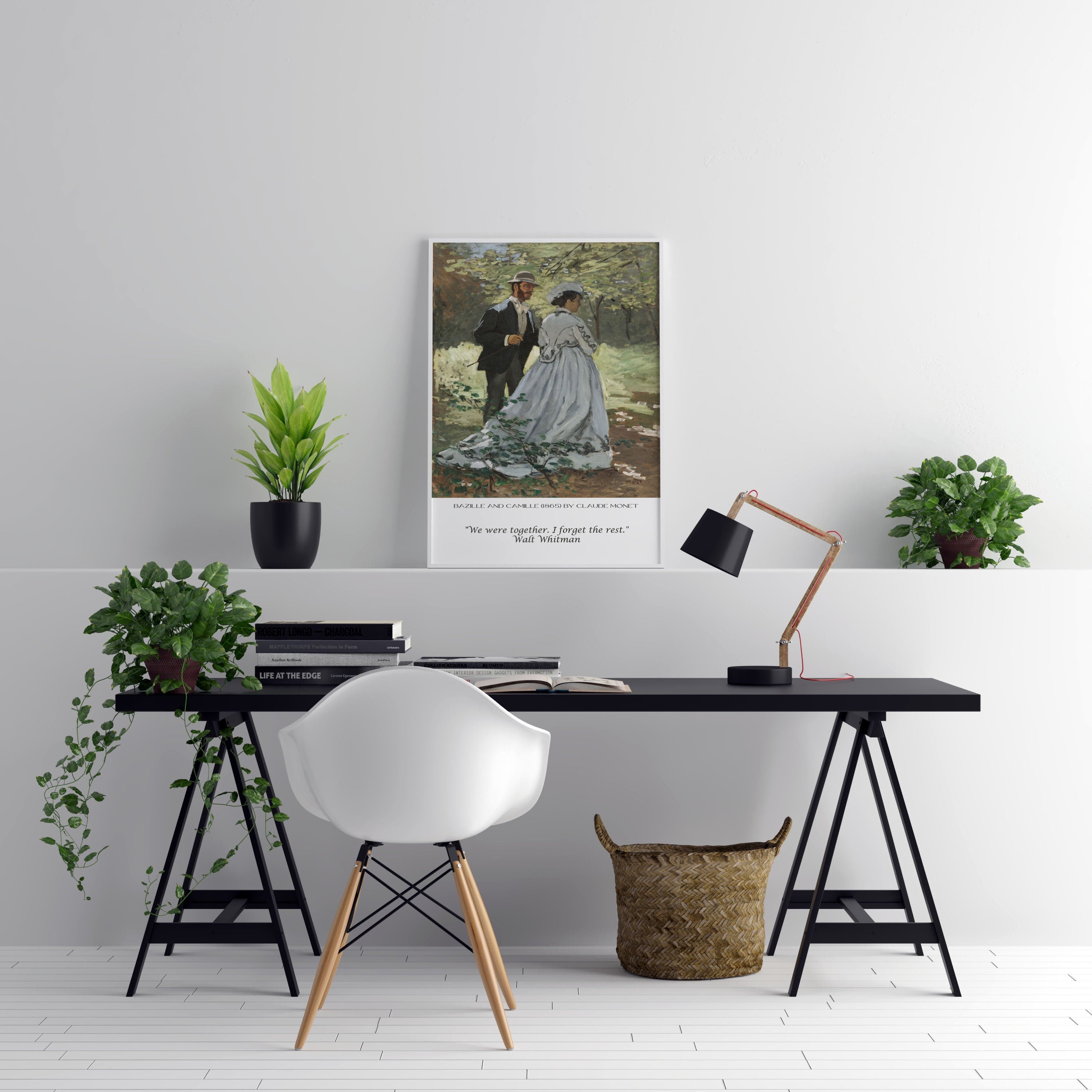 We Were Together I Forget The Rest Walt Whitman Inspirational Quote, unframed Claude Monet Fine Art Prints - Bazille and Camille