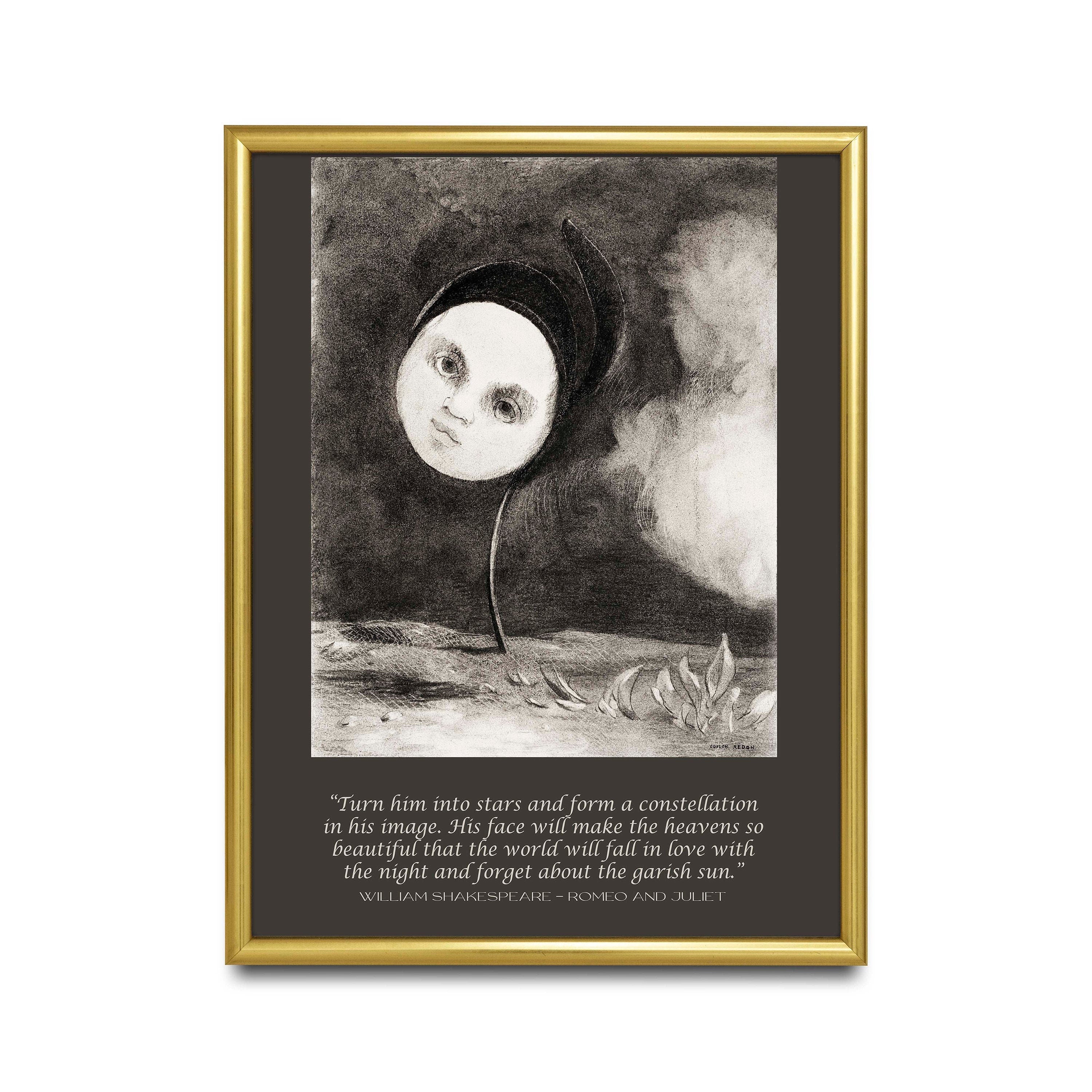 William Shakespeare Quote, Unframed Odilon Redon Fine Art Prints - Strange Flower