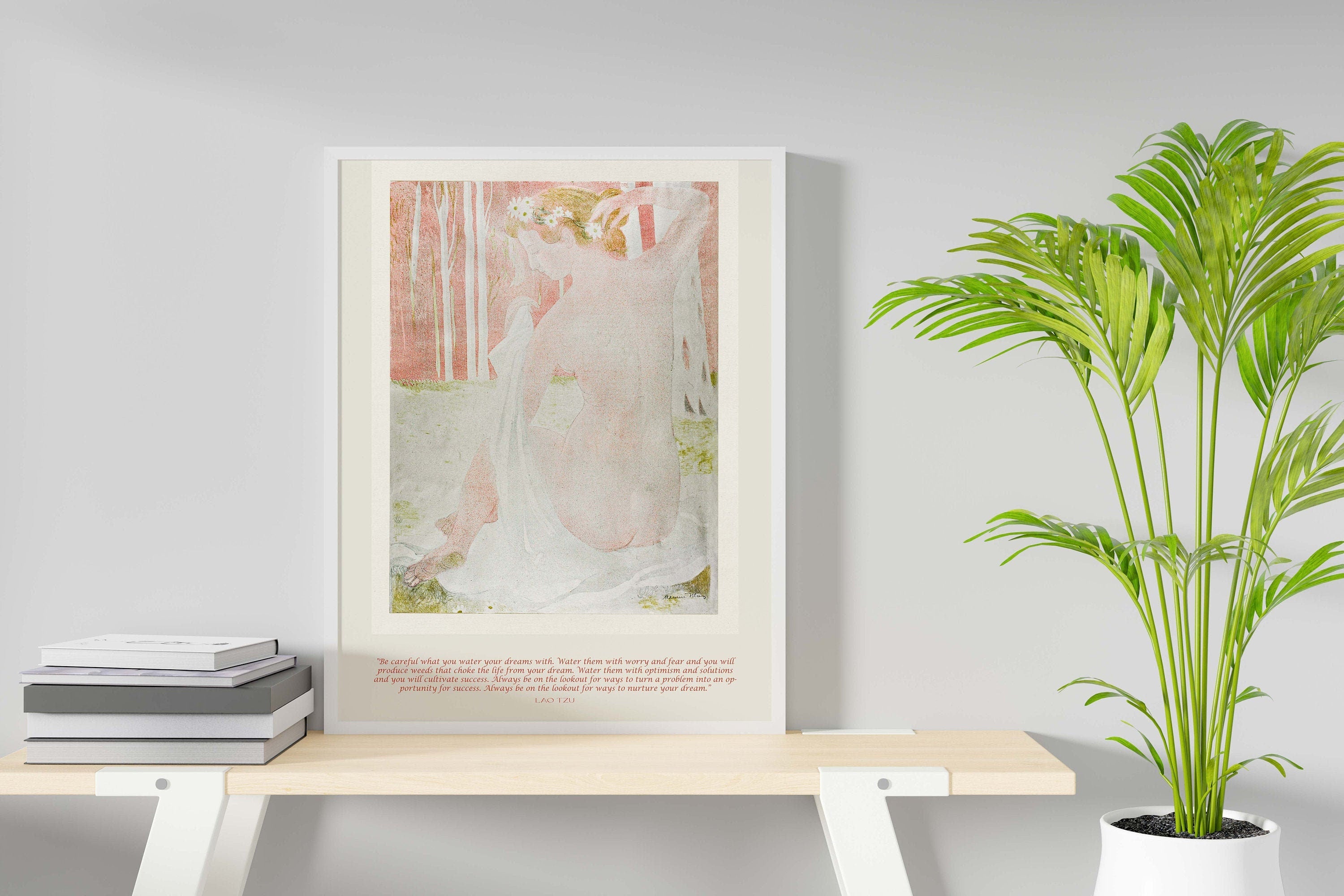 Lao Tzu Dreams Quote Print, Maurice Denis Unframed Fine Art Print - Nymph Crowned with Daisies