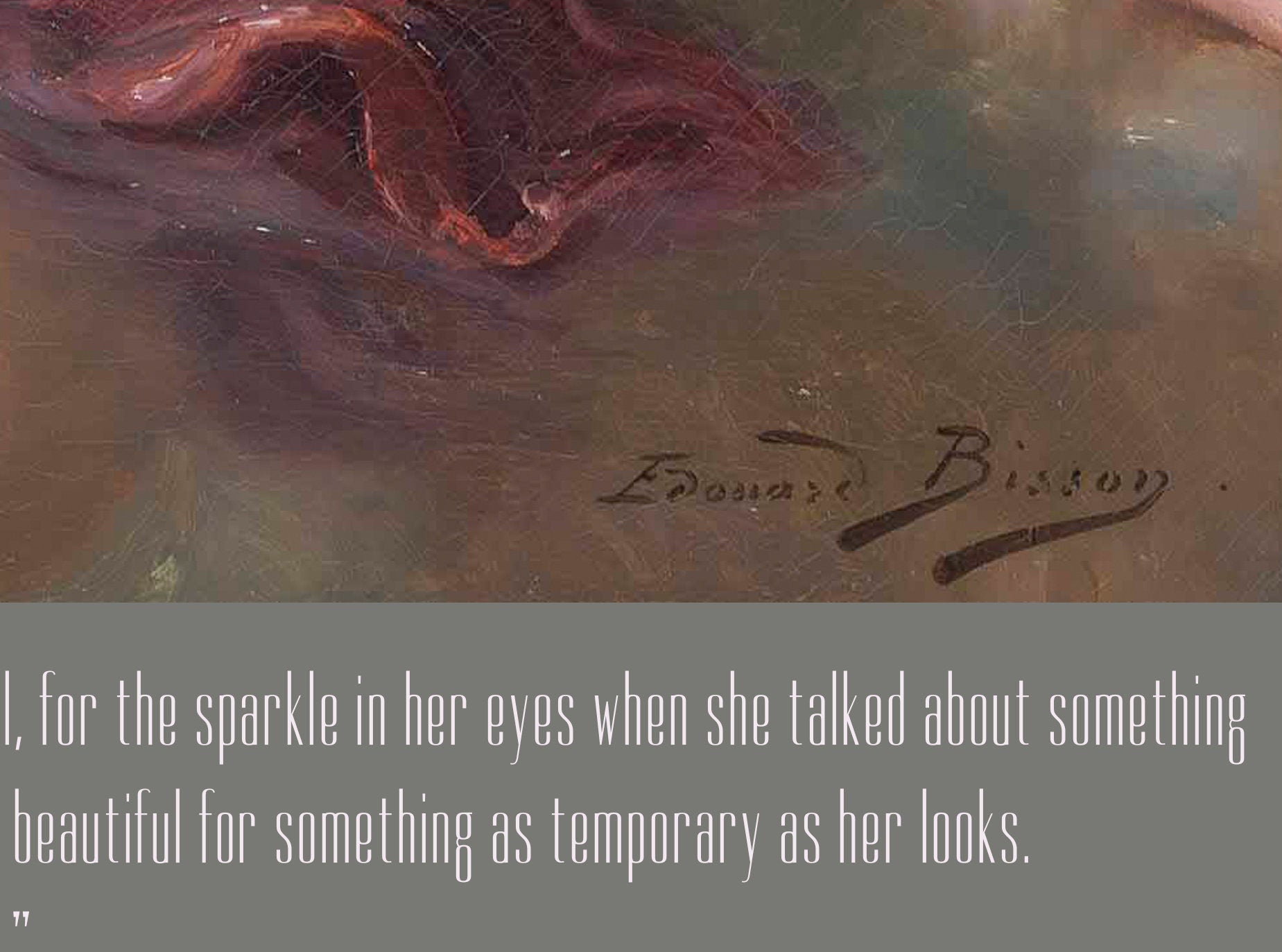 F Scott Fitzgerald She Was Beautiful Quote, Edouard Bisson Unframed Fine Art Print