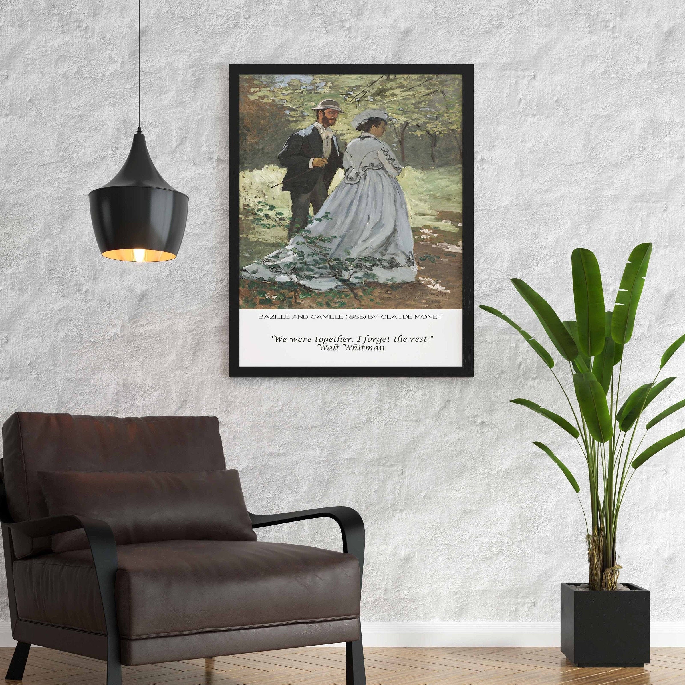 We Were Together I Forget The Rest Walt Whitman Inspirational Quote, unframed Claude Monet Fine Art Prints - Bazille and Camille
