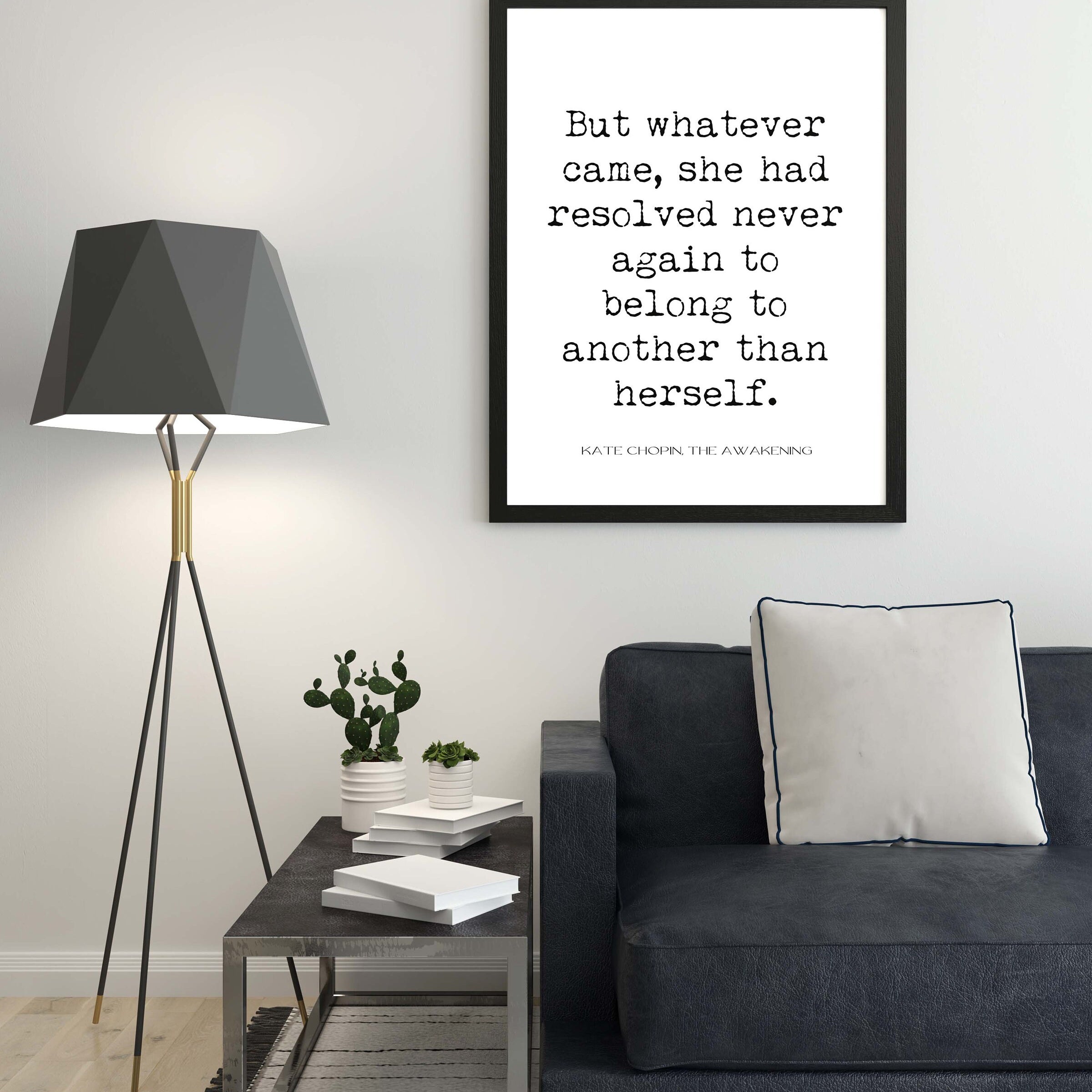 The Awakening Quote Inspirational Print Gift, Kate Chopin Unframed or Framed Typography Print in Black & White