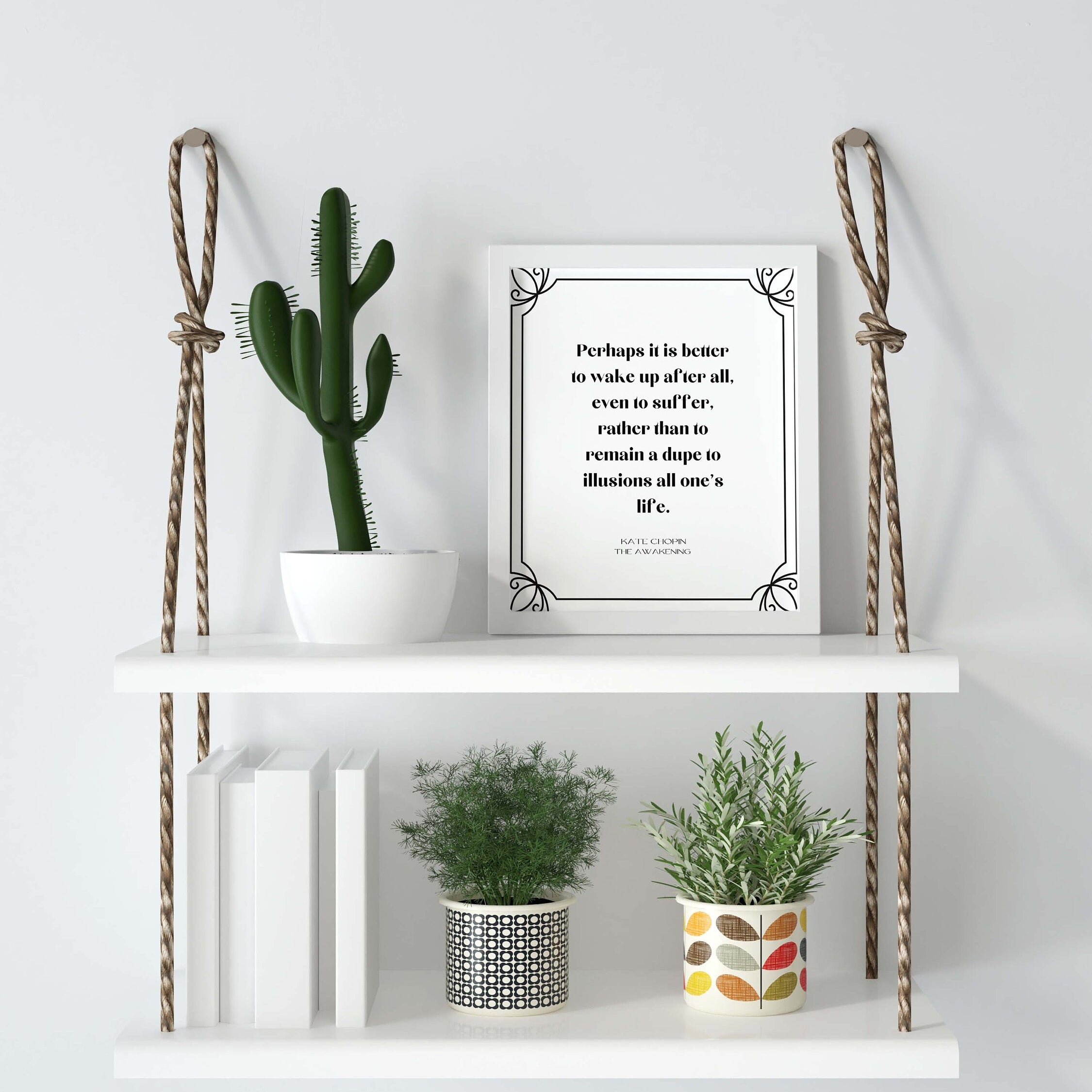 Kate Chopin The Awakening Quote Unframed Typography Print, Inspirational Print Gift in Black & White