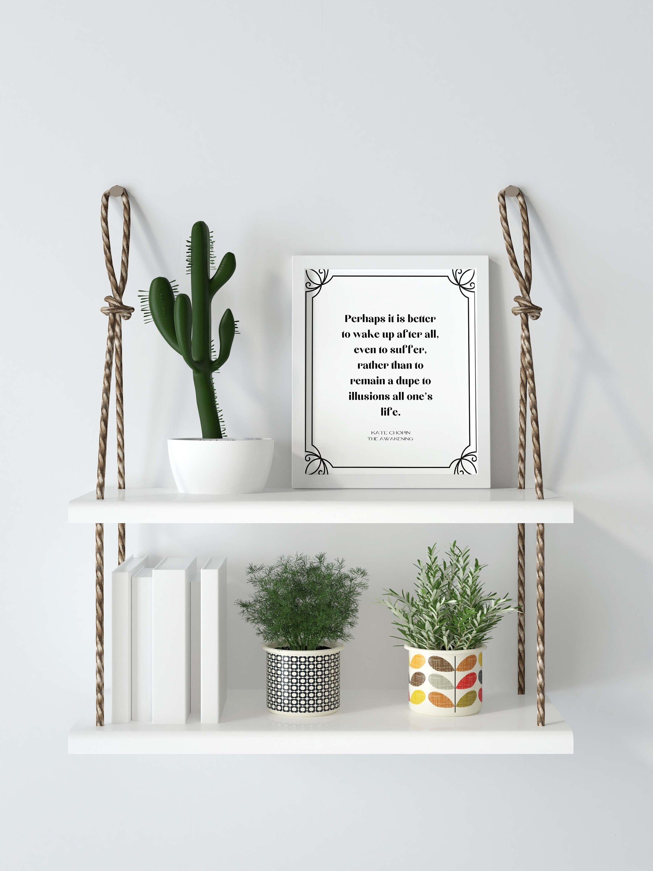 Kate Chopin The Awakening Quote Unframed Typography Print, Inspirational Print Gift in Black & White