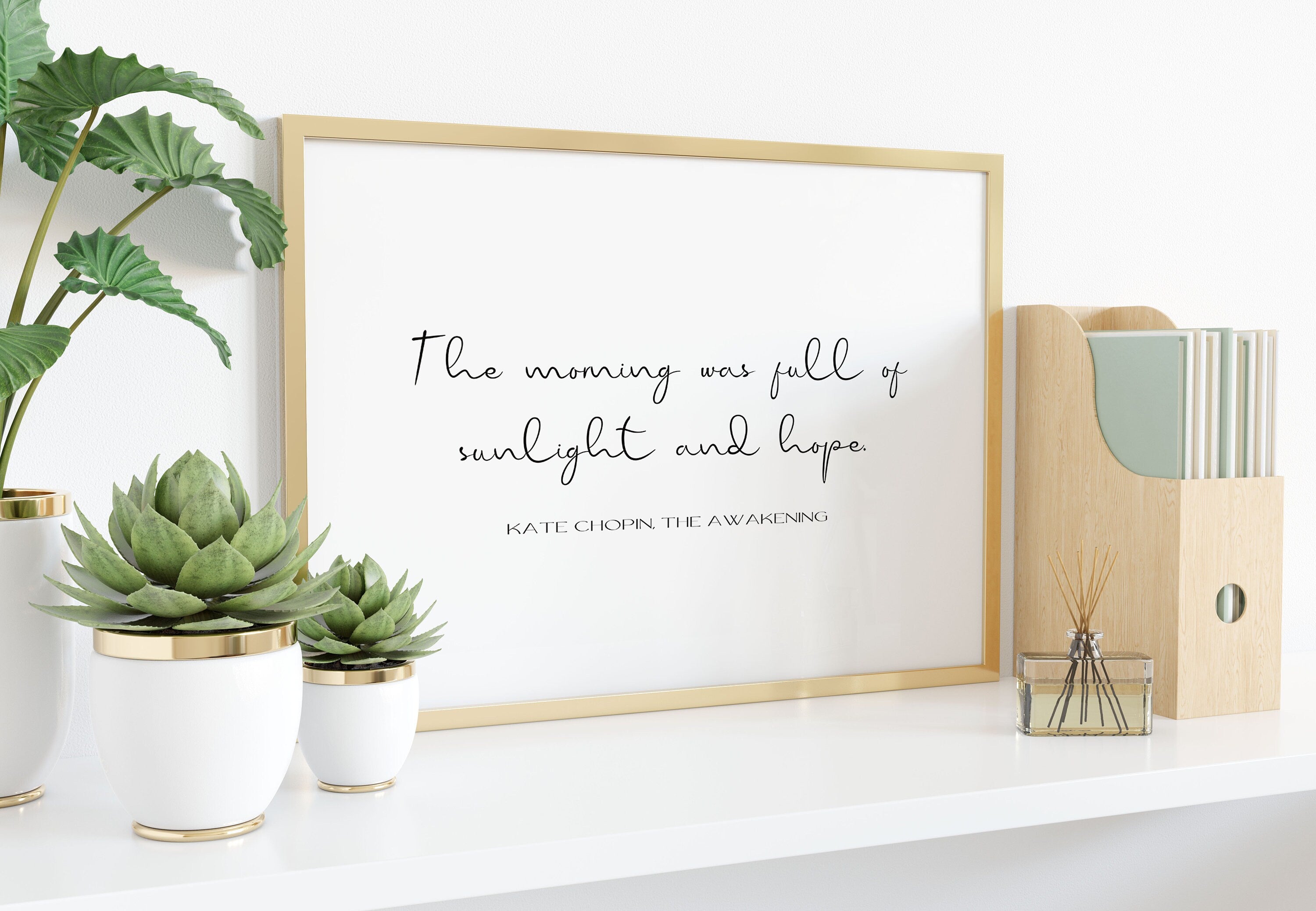 Sunlight & Hope The Awakening Quote Inspirational Print Gift, Kate Chopin Black and White Unframed Wall Art Prints for Living Room or Office
