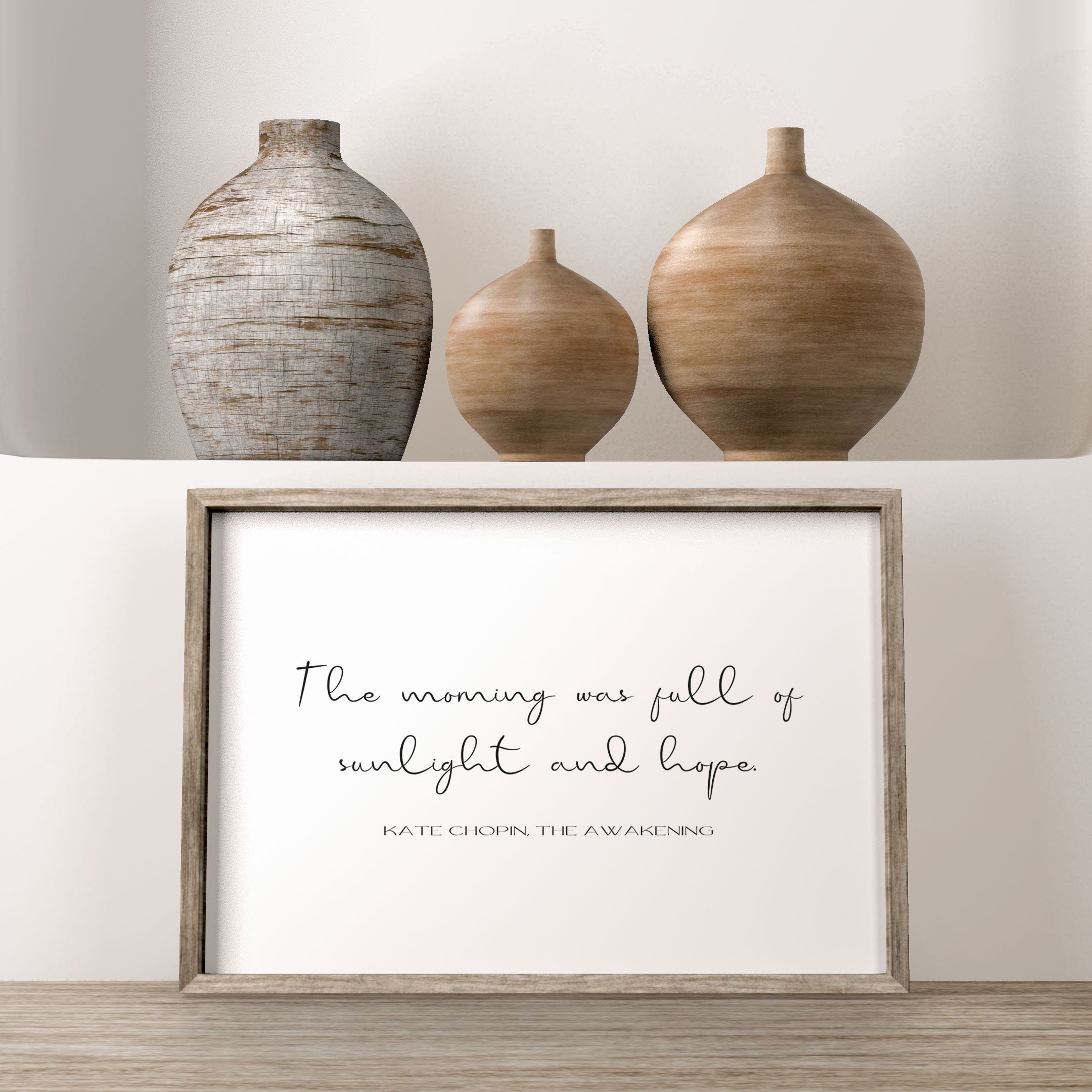 Sunlight & Hope The Awakening Quote Inspirational Print Gift, Kate Chopin Black and White Unframed Wall Art Prints for Living Room or Office