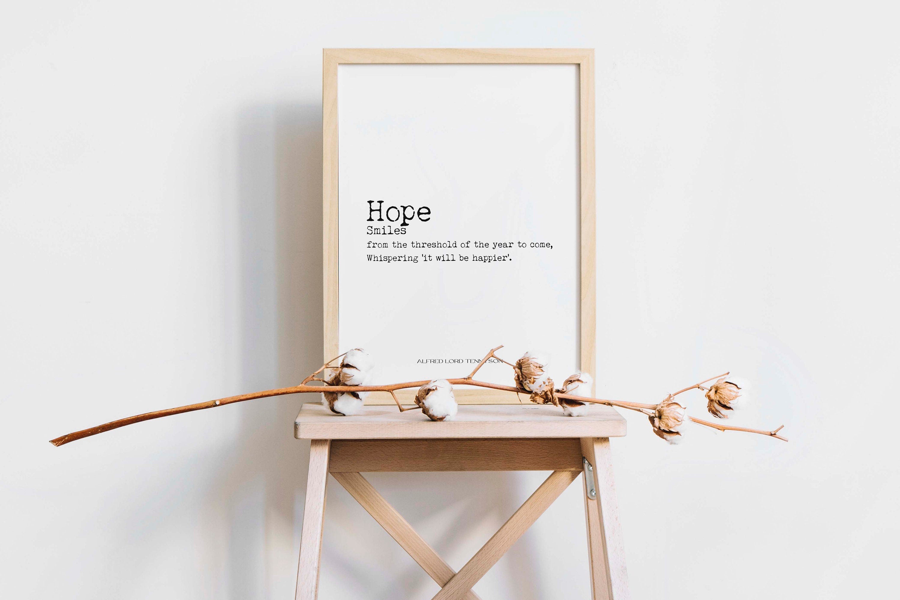 Hope Quote Print, Alfred Lord Tennyson Inspirational Quotes Wall Art Prints
