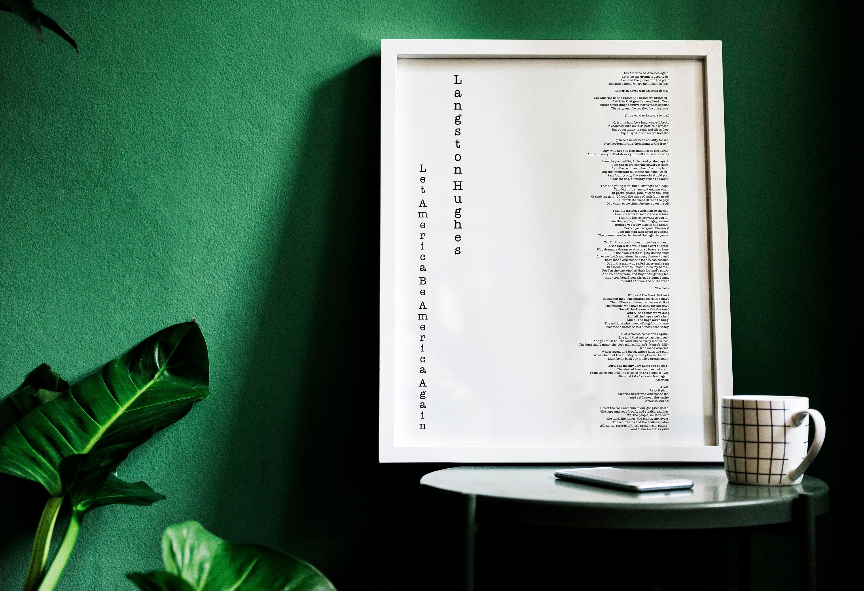 America poem, Langston Hughes print