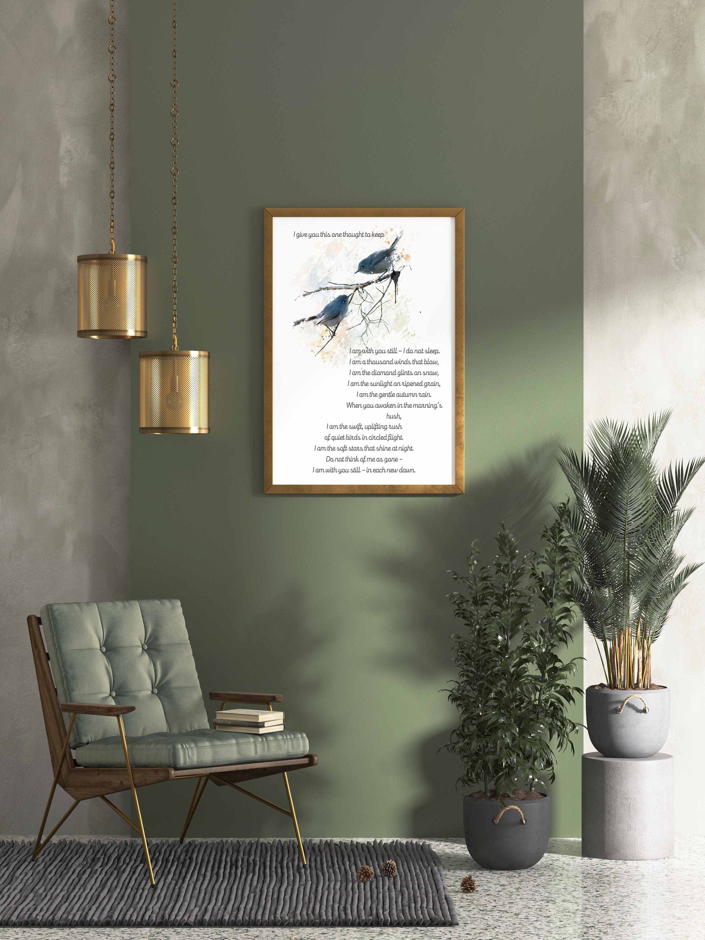 I give you this one thought native american prayer quote print with watercolor birds, inspirational gift unframed wall art print