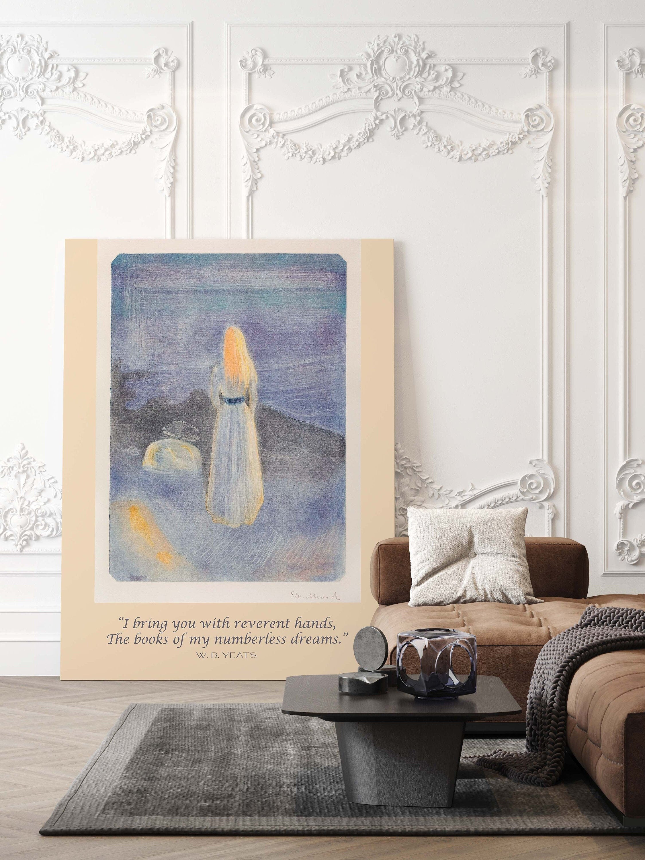 W. B. Yeats Quote, Edvard Munch Unframed Fine Art Prints - Young Woman On The Beach