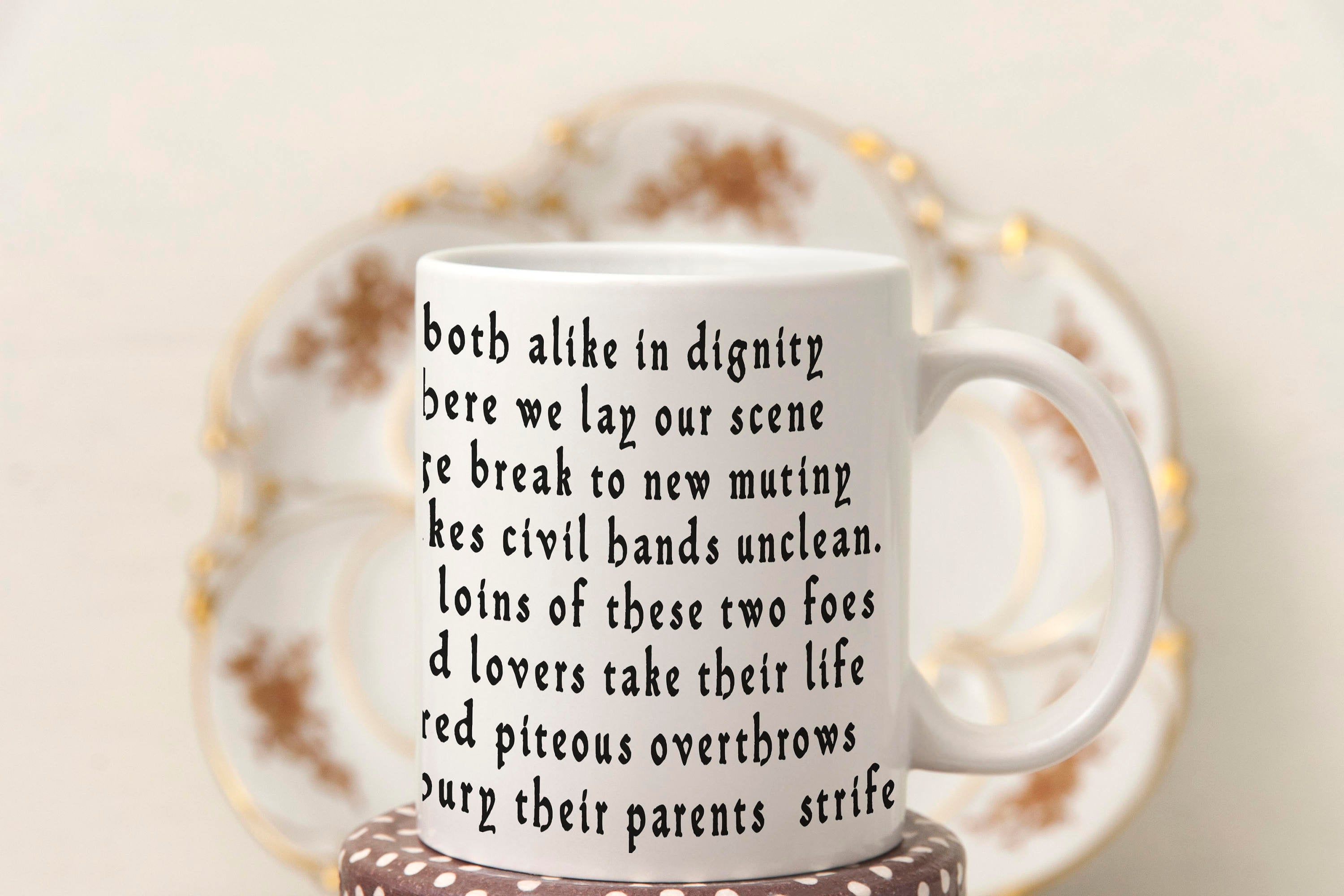 Romeo and juliet quotes mug, shakespeare gifts mug with quote