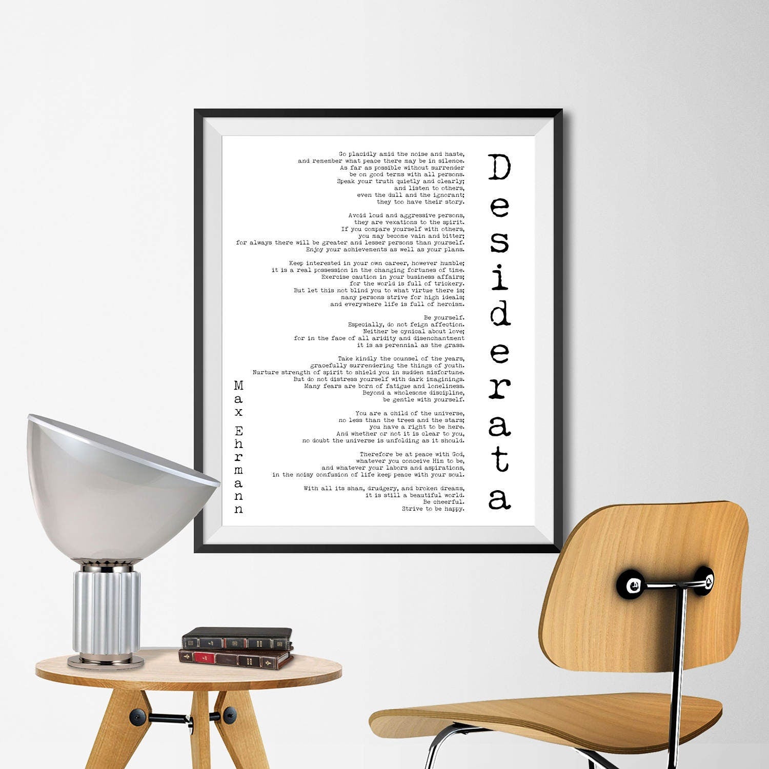 Desiderata print, Poetry as Art minimalist poster