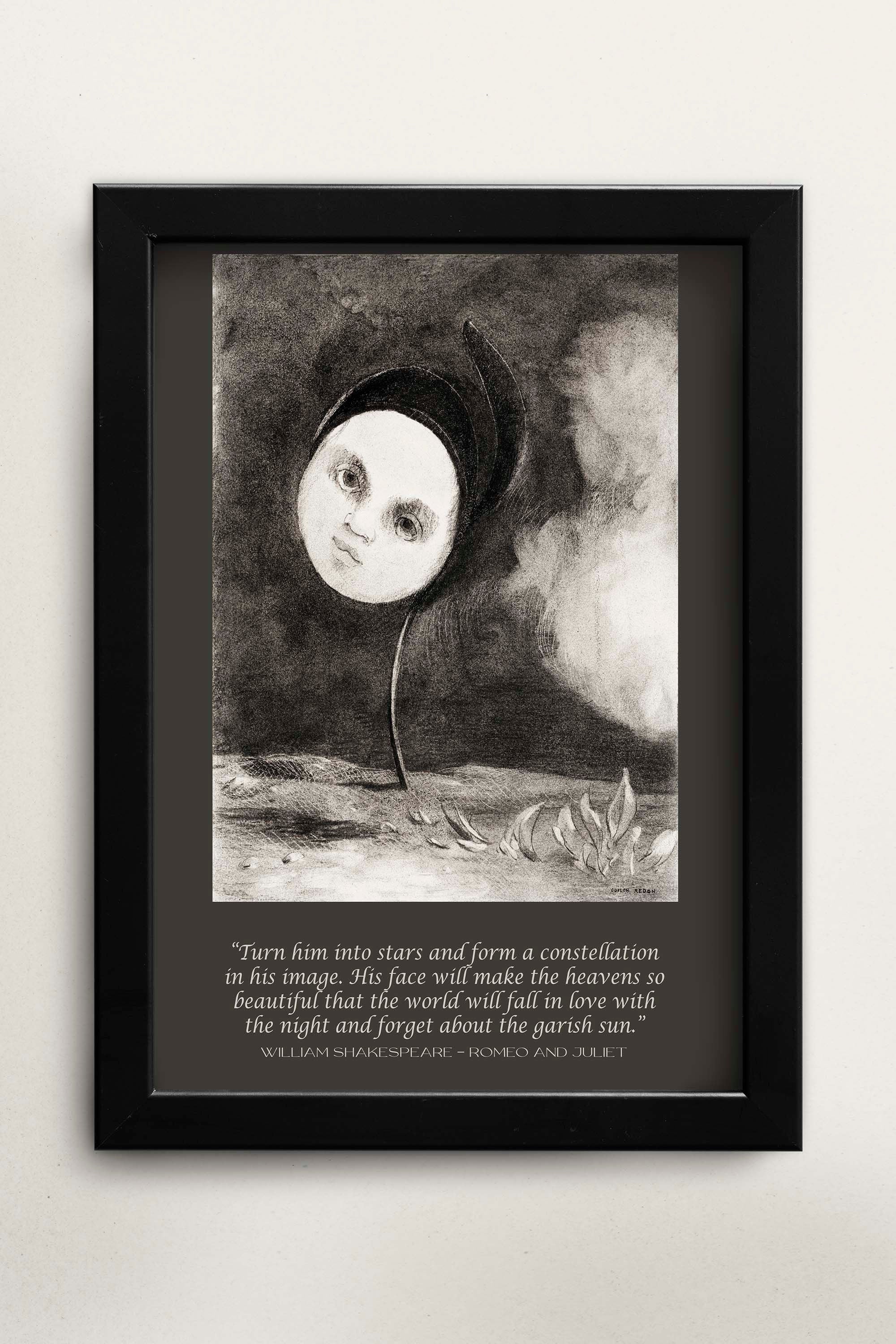William Shakespeare Quote, Unframed Odilon Redon Fine Art Prints - Strange Flower