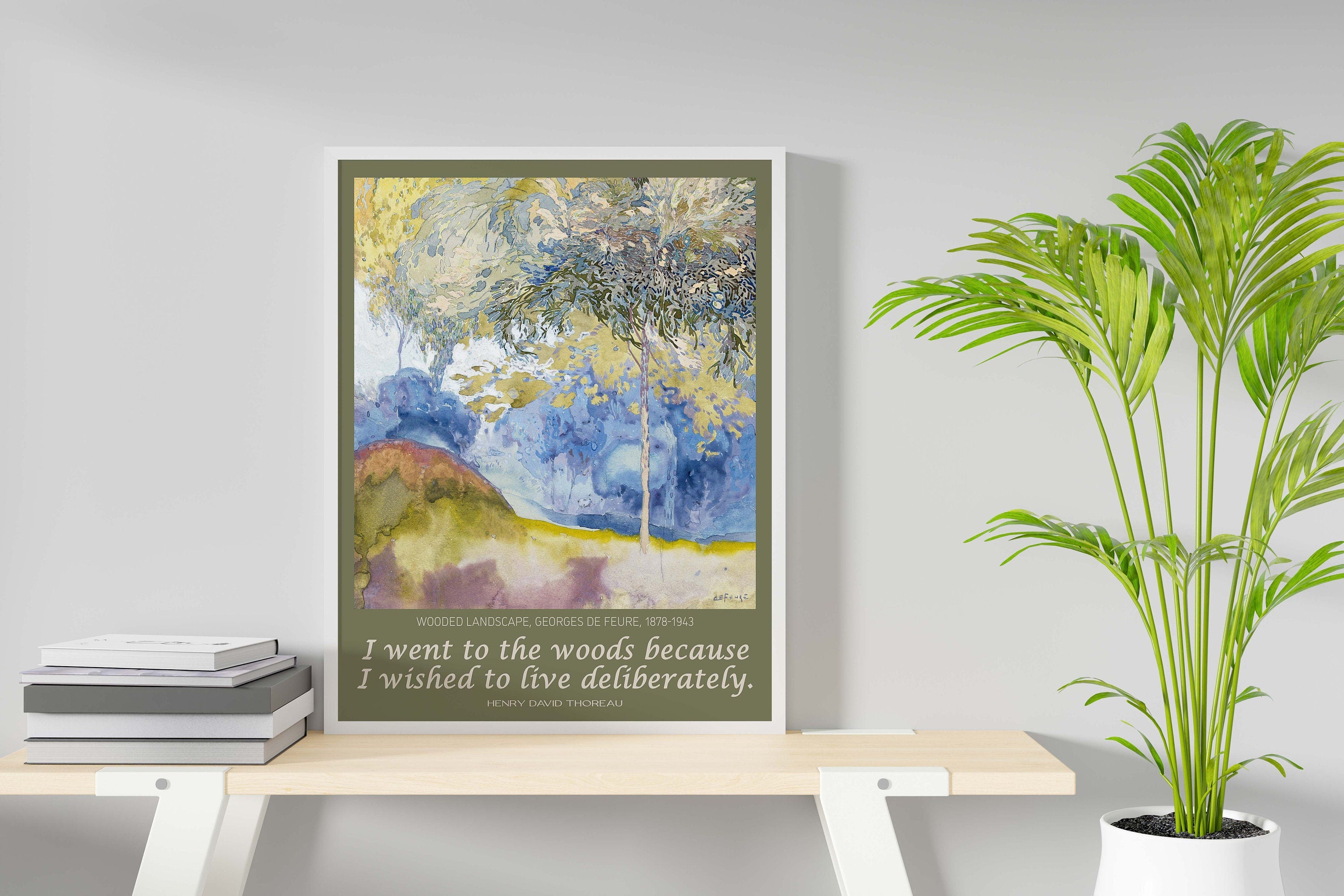 I Went To The Woods Walden Quote Inspirational Art Print, Henry David Thoreau