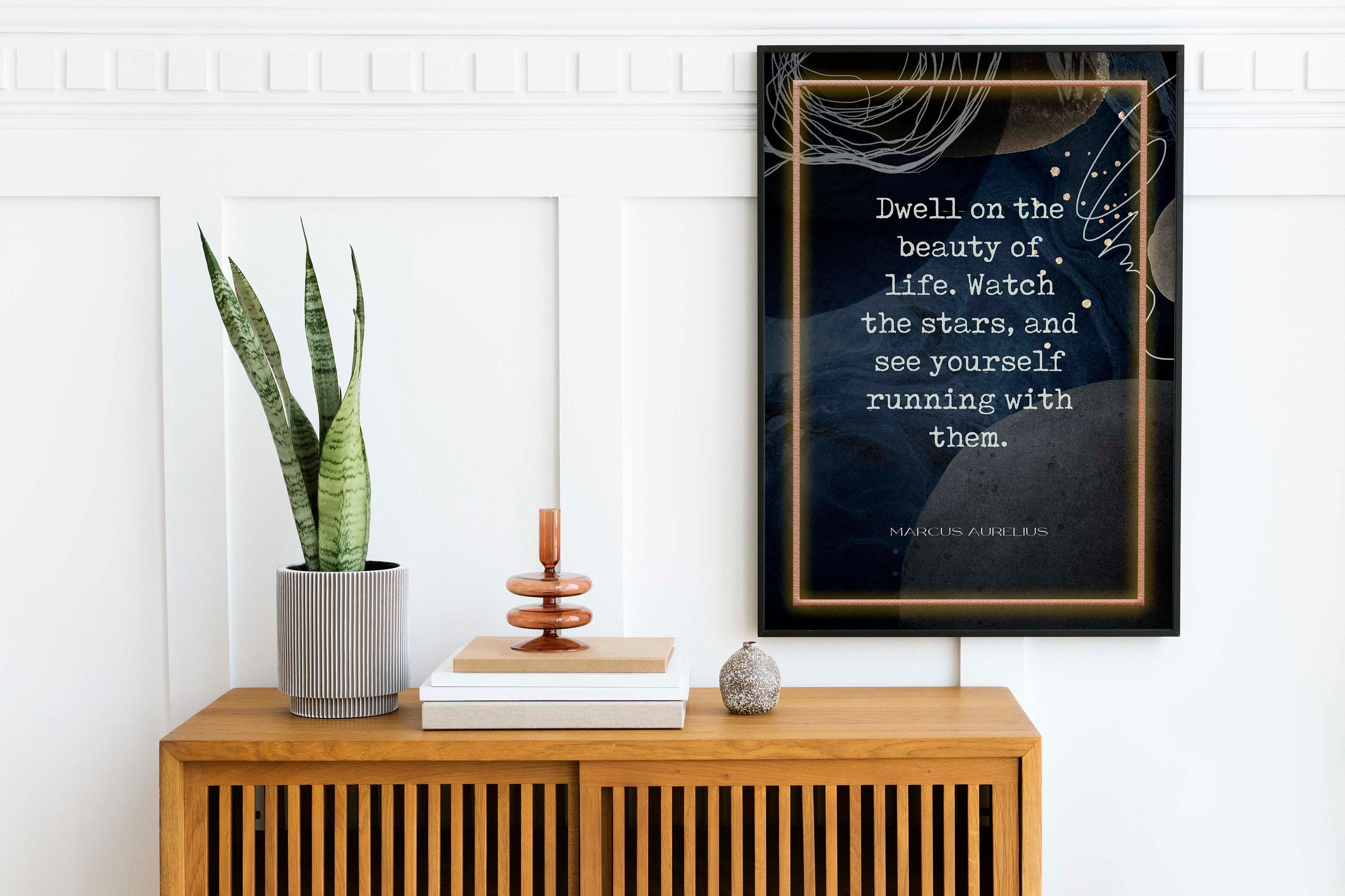Marcus Aurelius Beauty of Life Quote Wall Art Prints, Unframed Inspirational Wall Decor