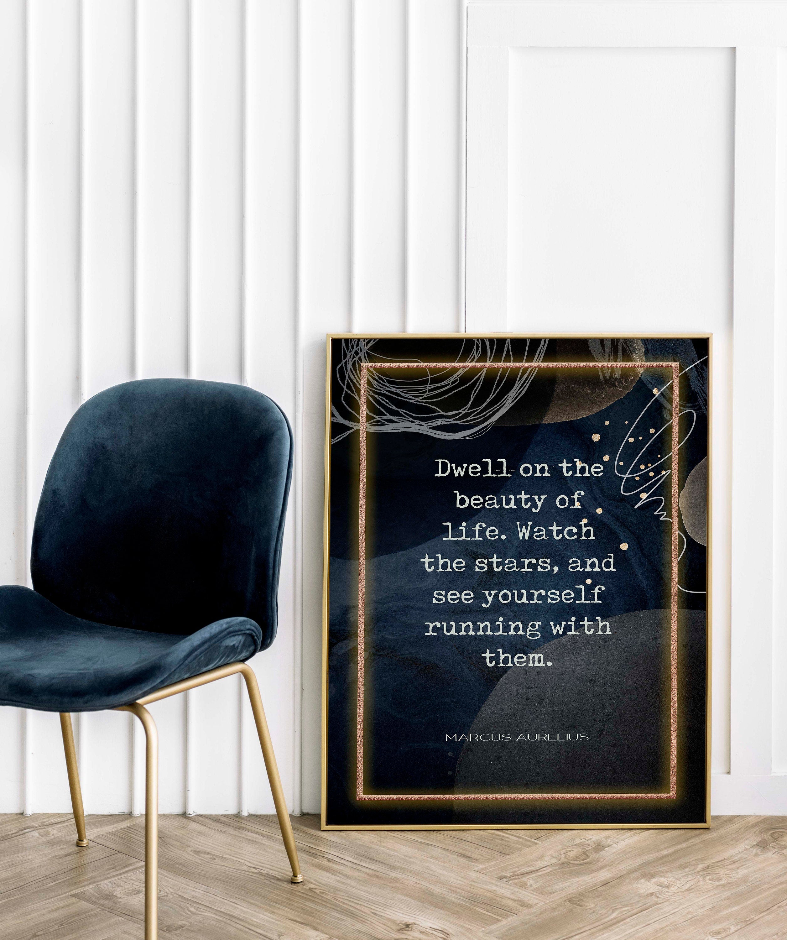 Marcus Aurelius Beauty of Life Quote Wall Art Prints, Unframed Inspirational Wall Decor