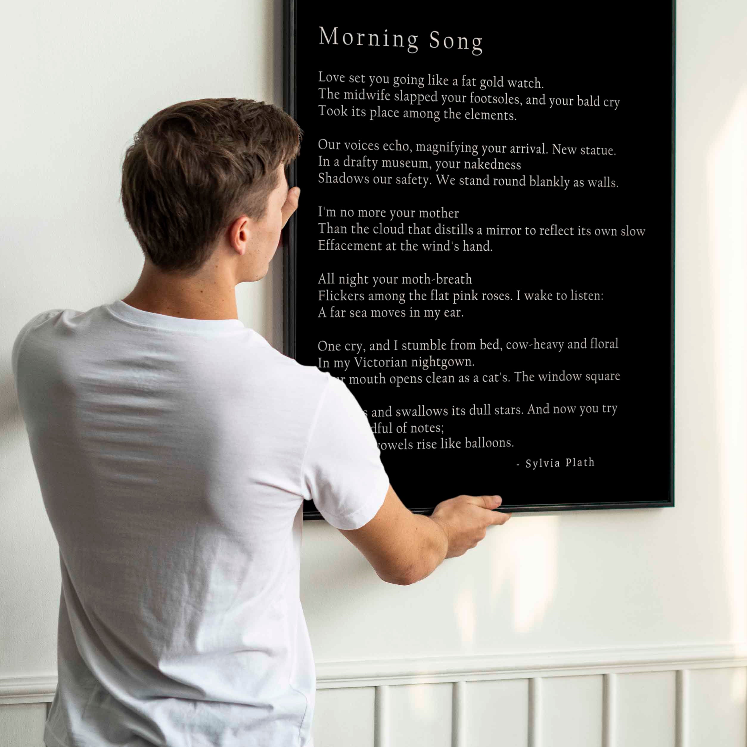 Sylvia Plath Poem Morning Song Print, Library Art