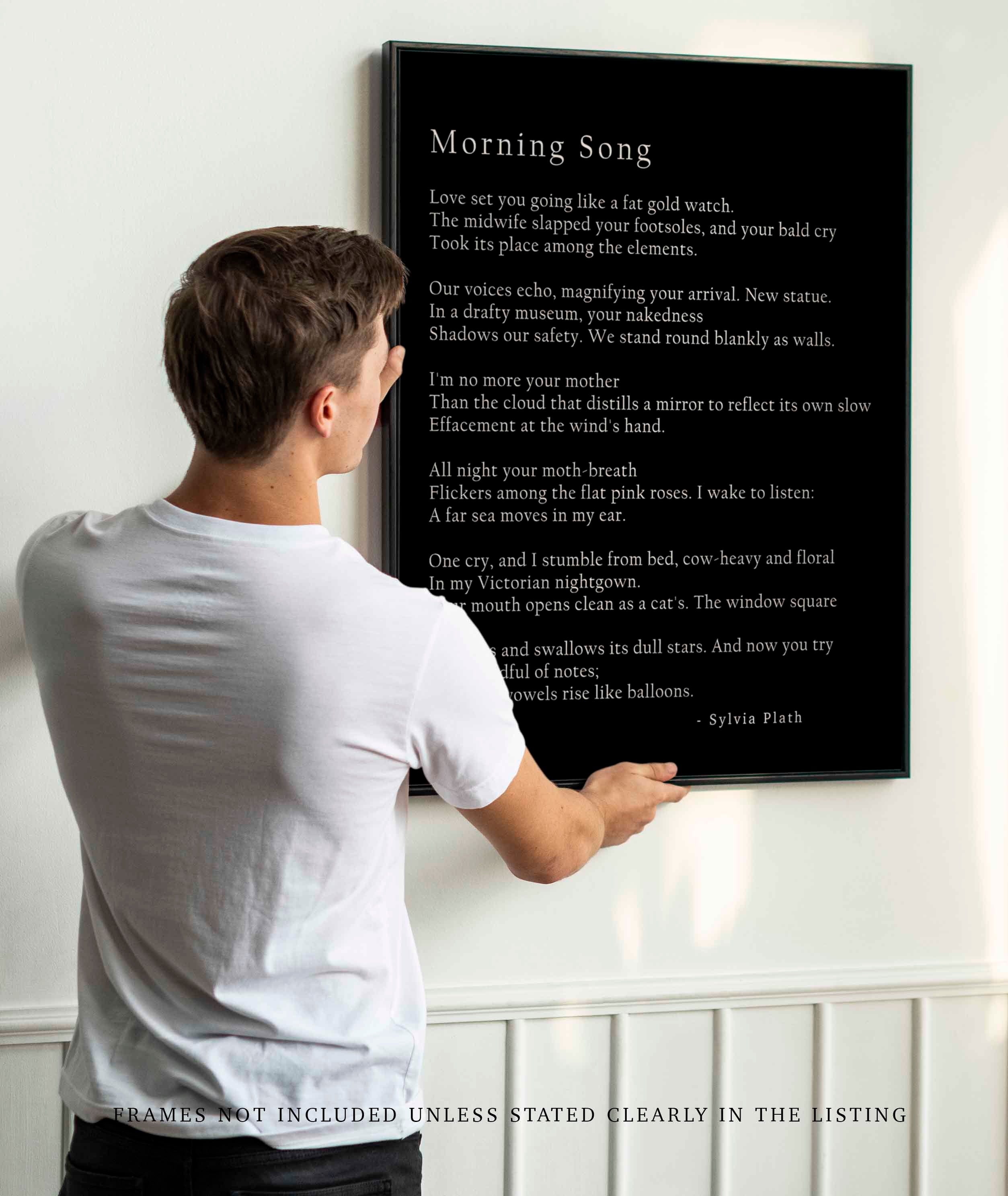 Sylvia Plath Poem Morning Song Print, Library Art