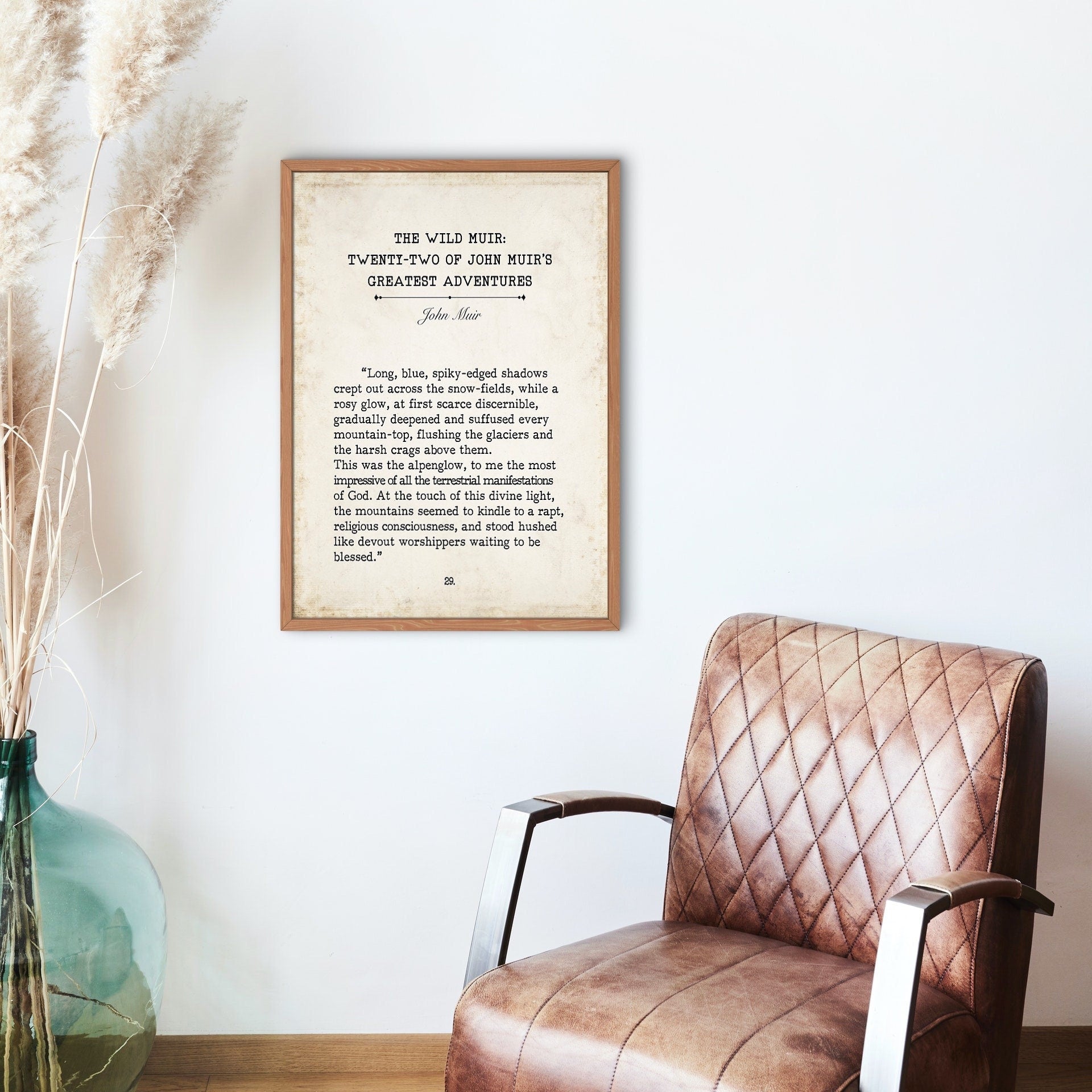 John Muir Book Page Inspirational Wall Art, John Muir's Greatest Adventures Quote Vintage Style Print Wall Decor