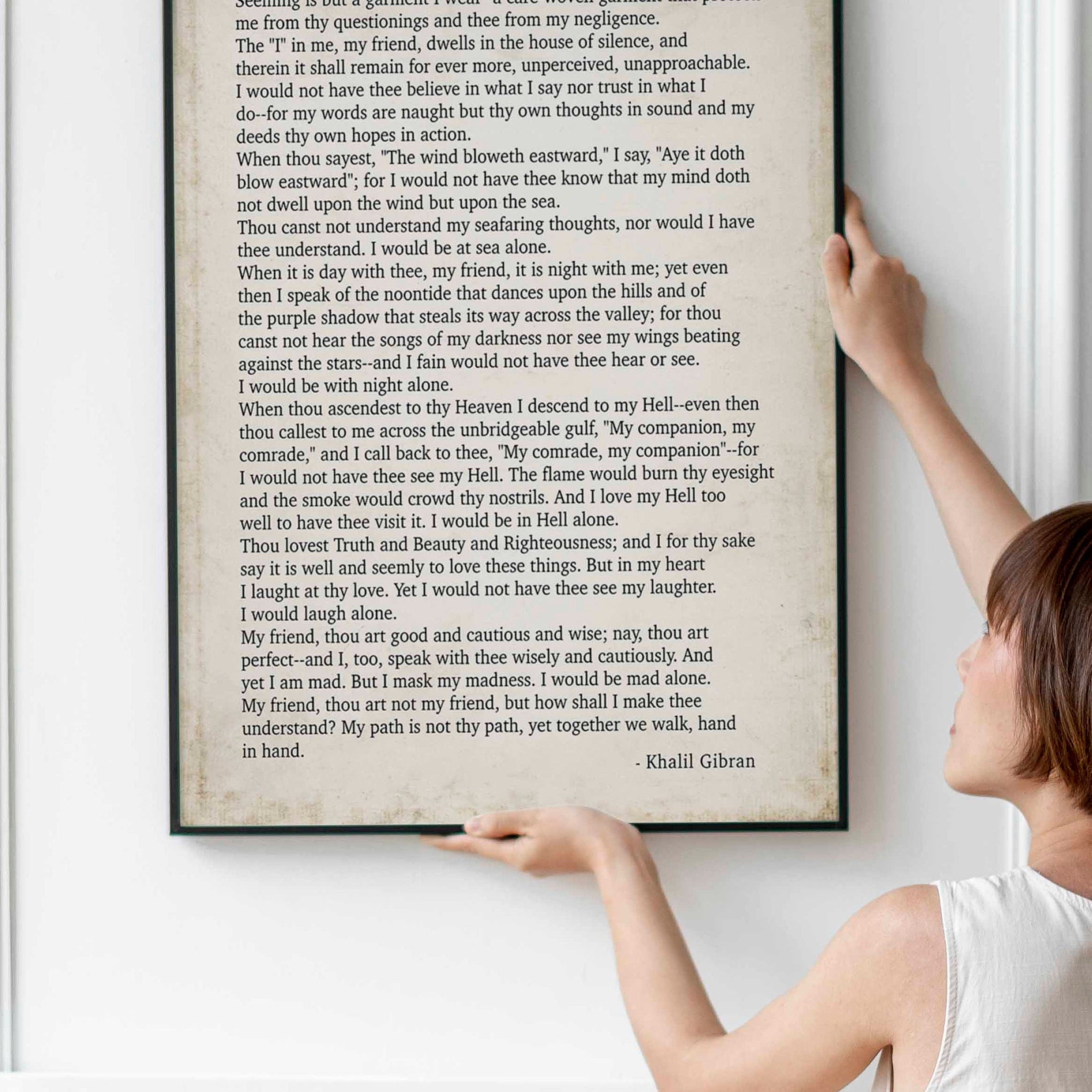 Kahlil Gibran Poem My Friend - Poetry Decor Wall Art Prints, Literary Decor Gifts