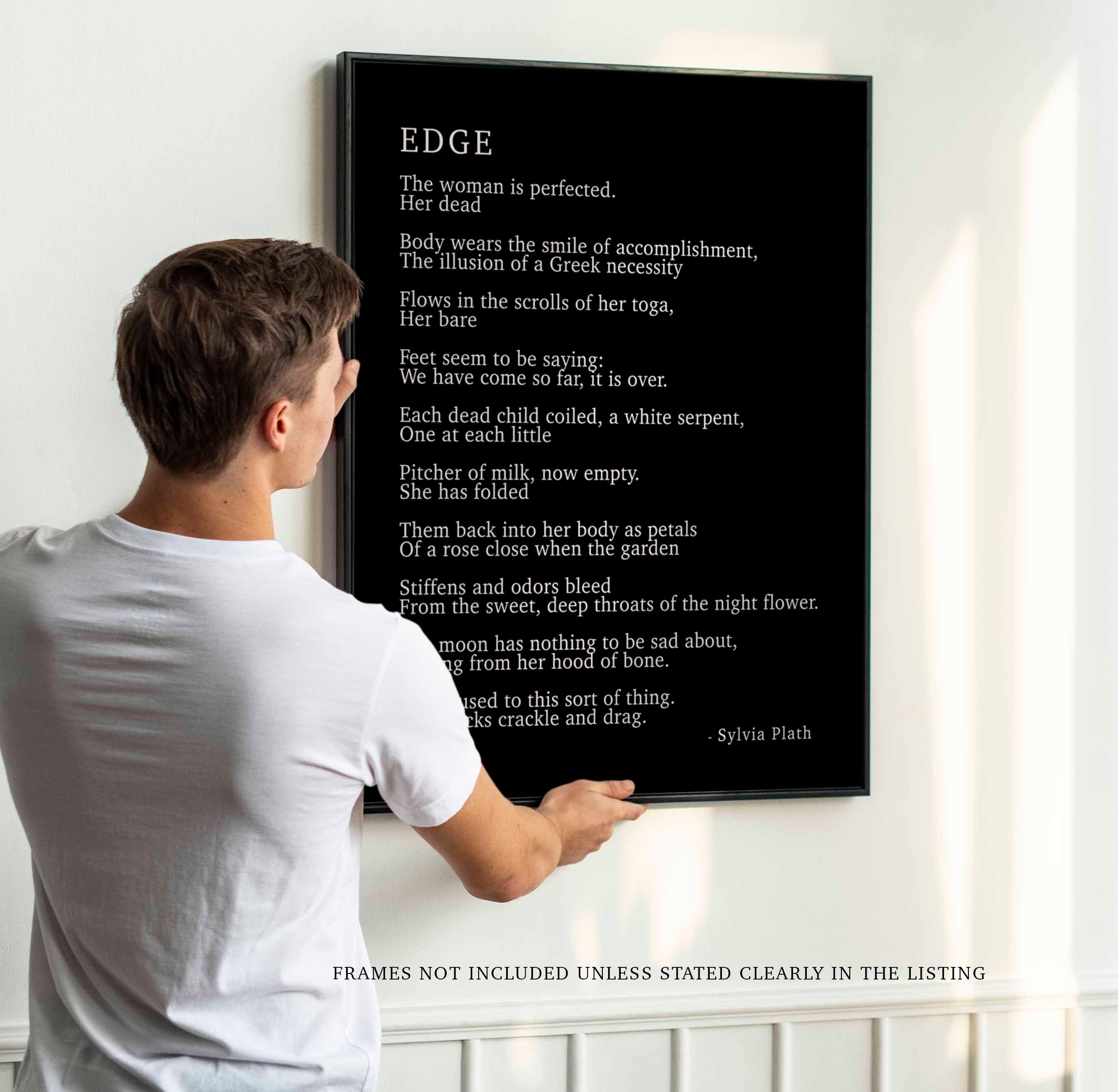 PRINTABLE Sylvia Plath Poem Edge Print, Library Art