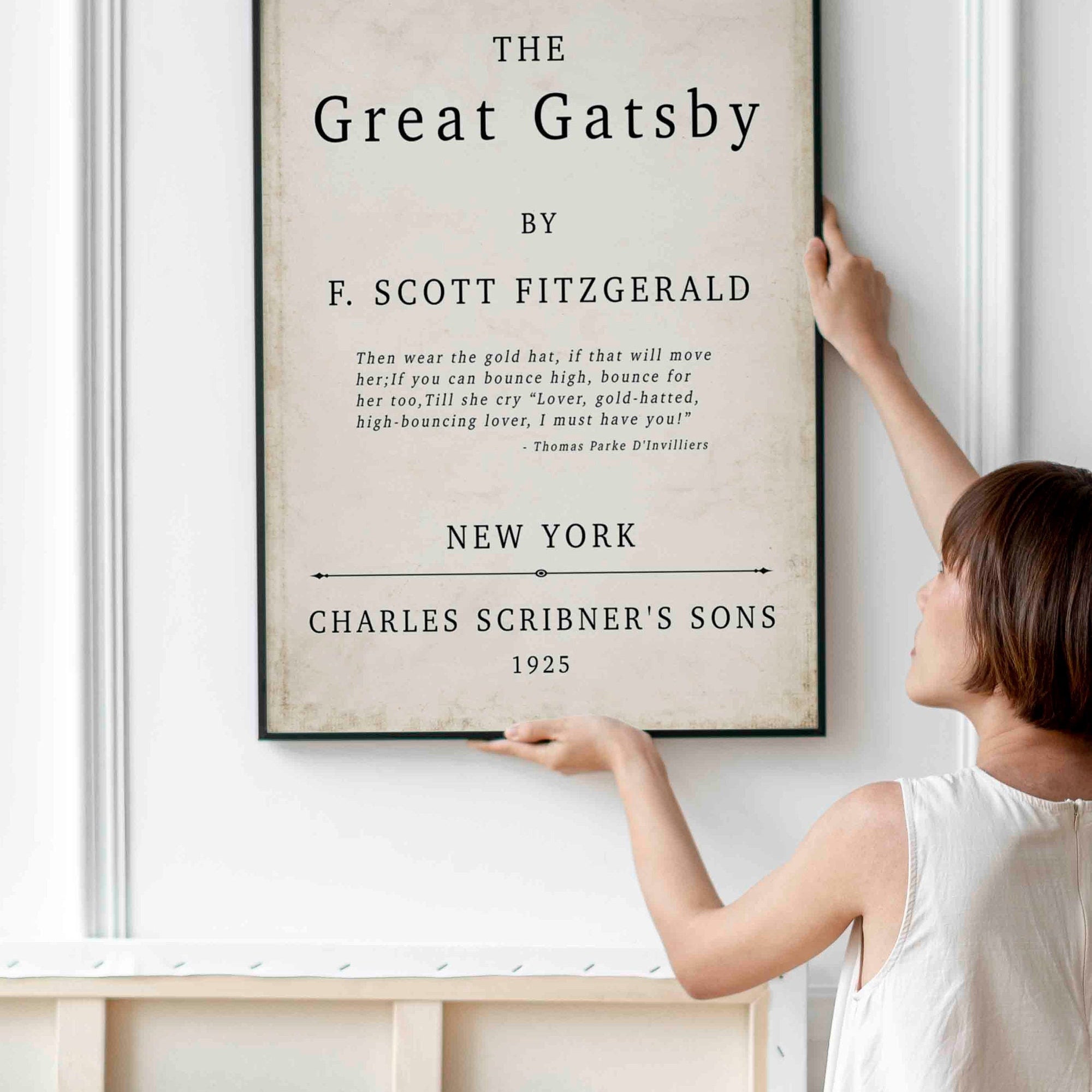 FRAMED F Scott Fitzgerald The Great Gatsby Inner Title Page Print - Gatsby Wall Art Deco