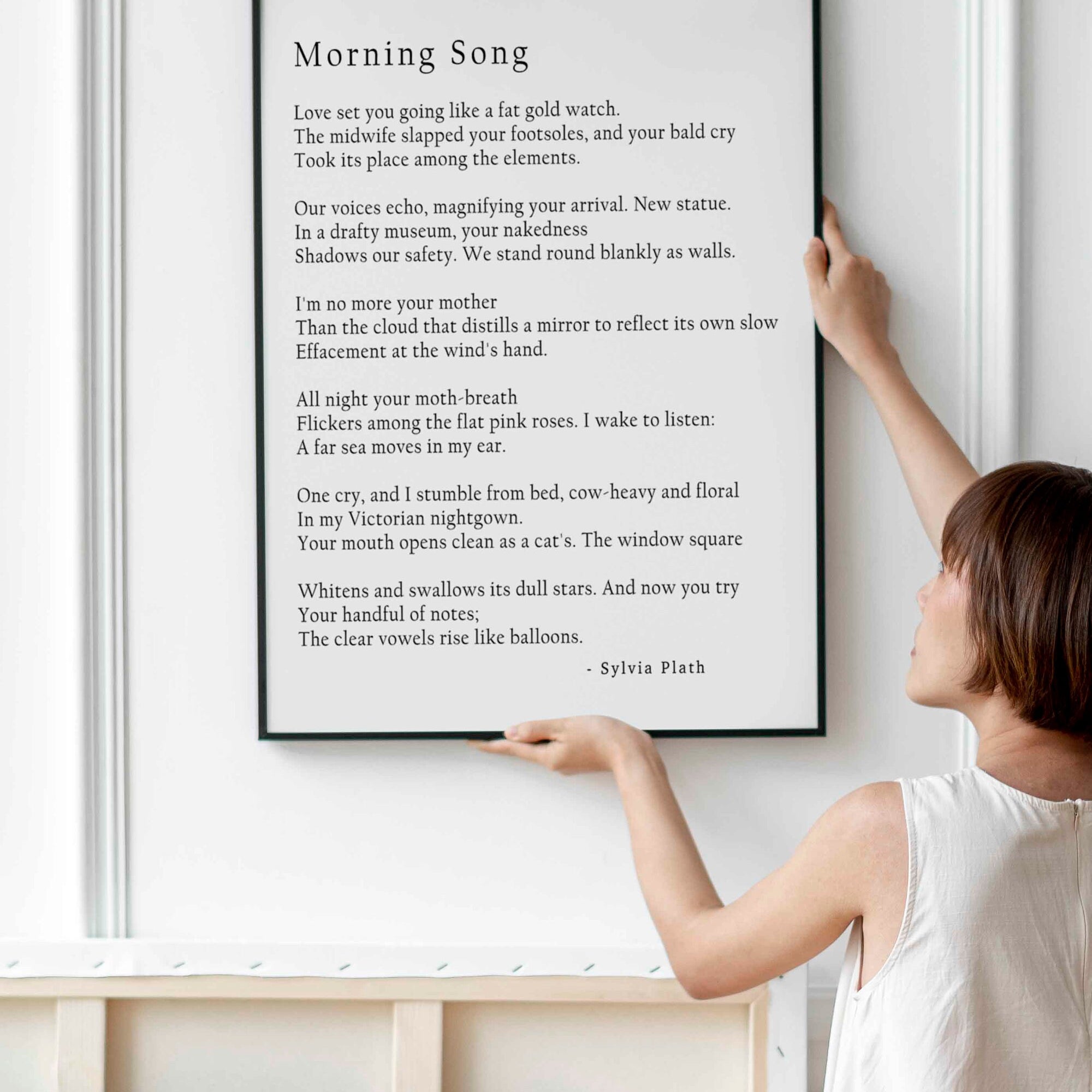 Sylvia Plath Poem Morning Song Print, Library Art