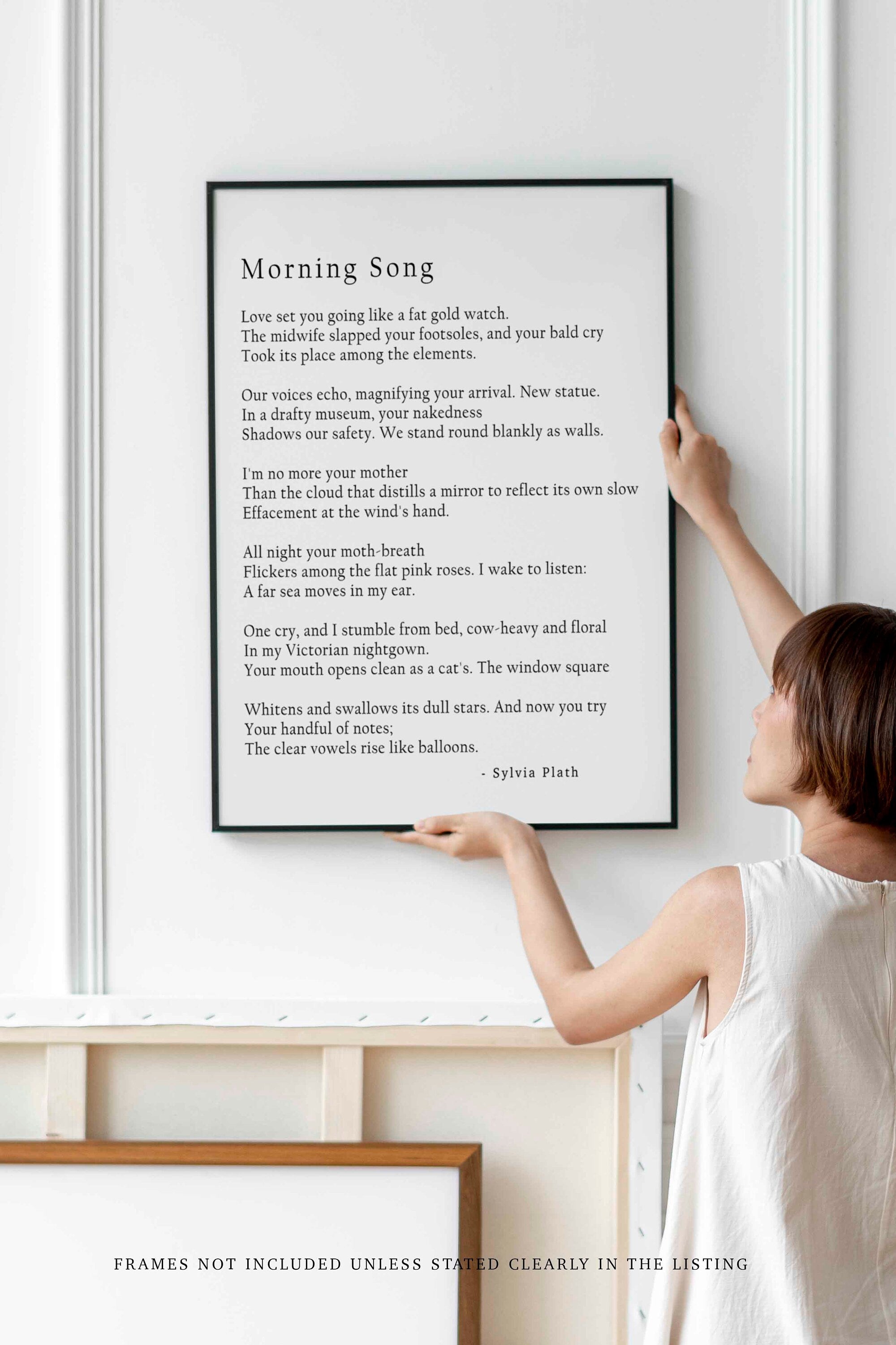 Sylvia Plath Poem Morning Song Print, Library Art