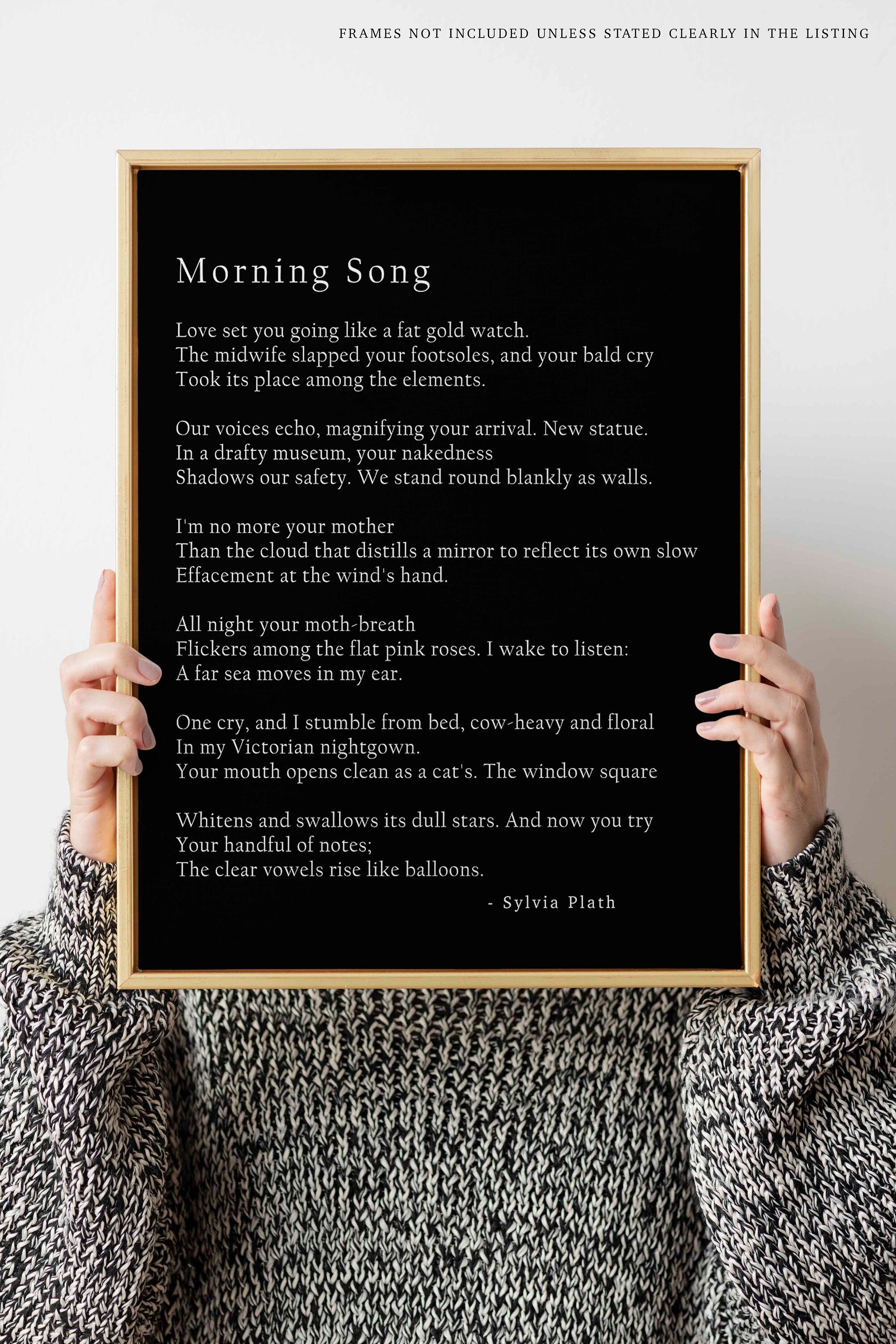 Sylvia Plath Poem Morning Song Print, Library Art