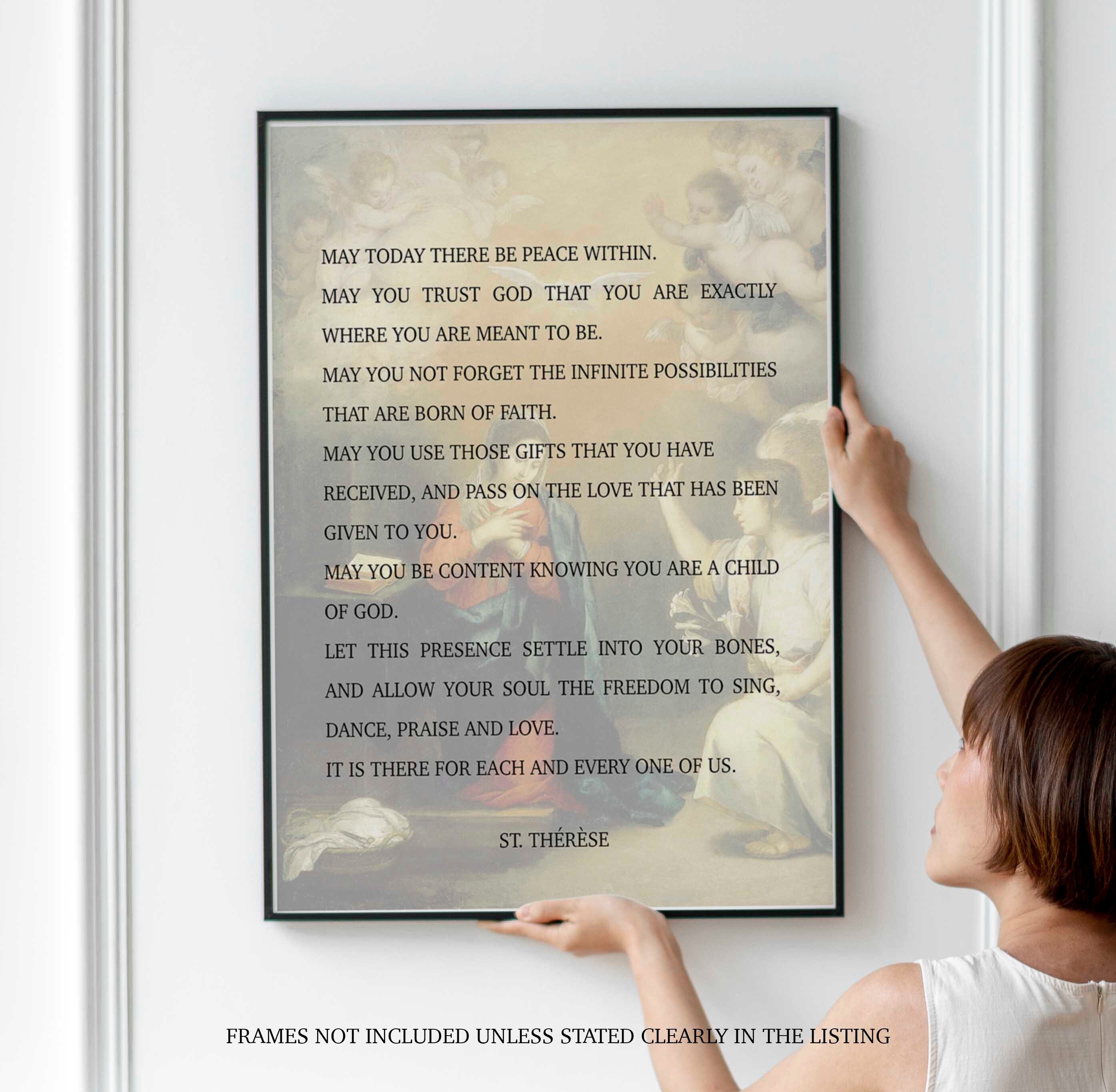 St. Therese Quote Print, May Today There Be Peace