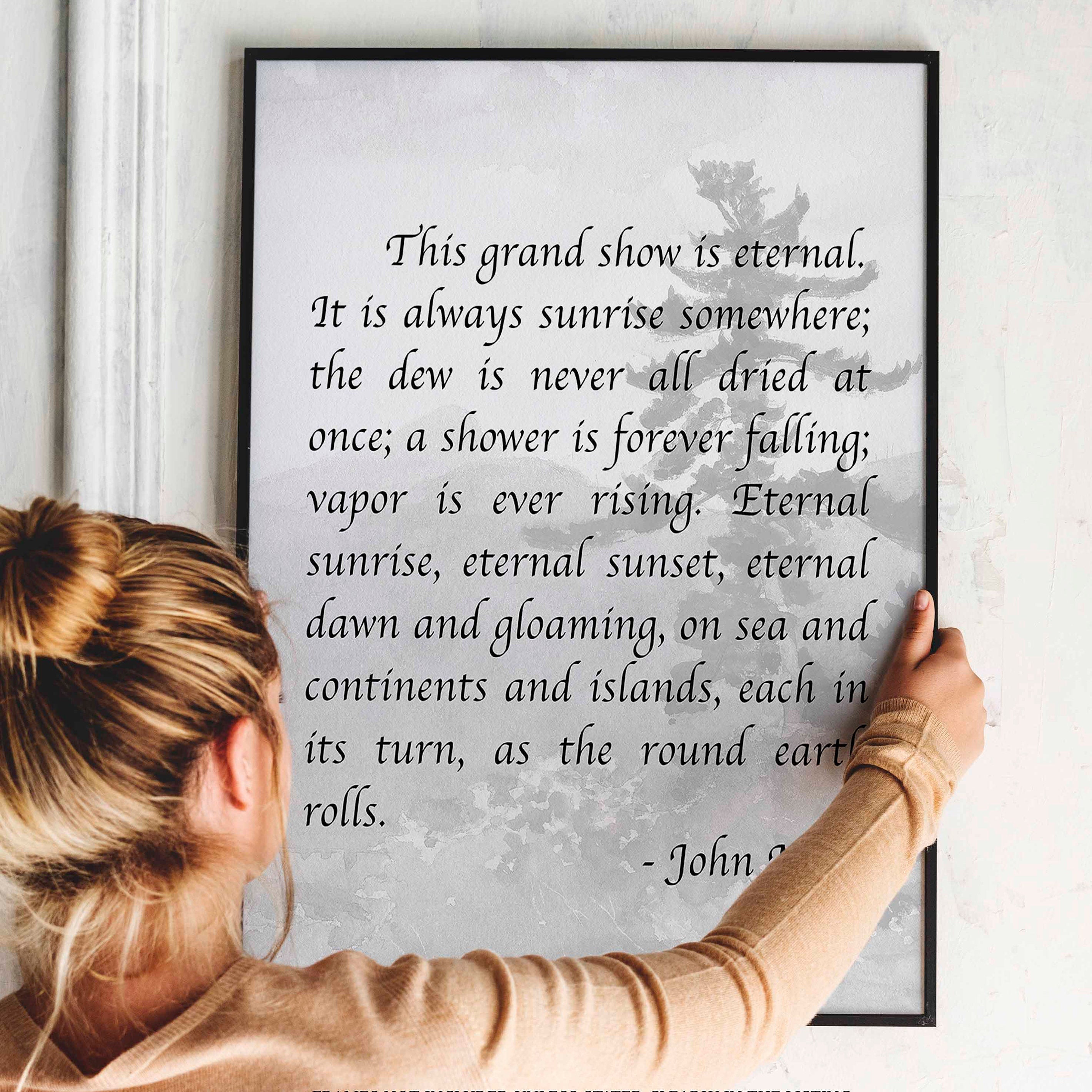 John Muir Mountains Quote Print in Colour and Black & White backgrounds, Inspirational Gift for Nature Lovers