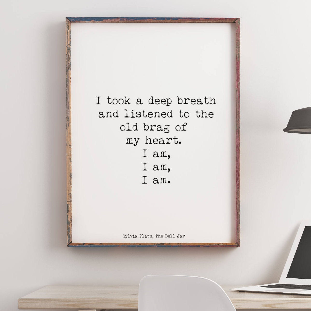Sylvia Plath Literary Quote, The Bell Jar Plath quote print