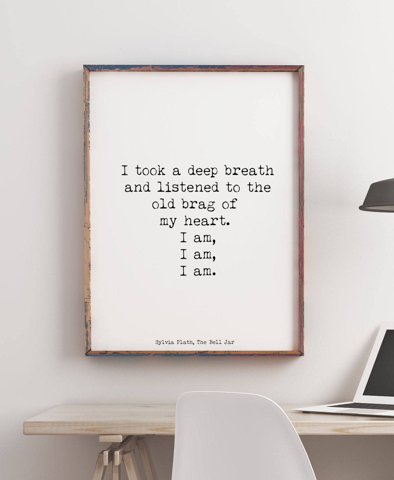 Sylvia Plath Literary Quote, The Bell Jar Plath quote print