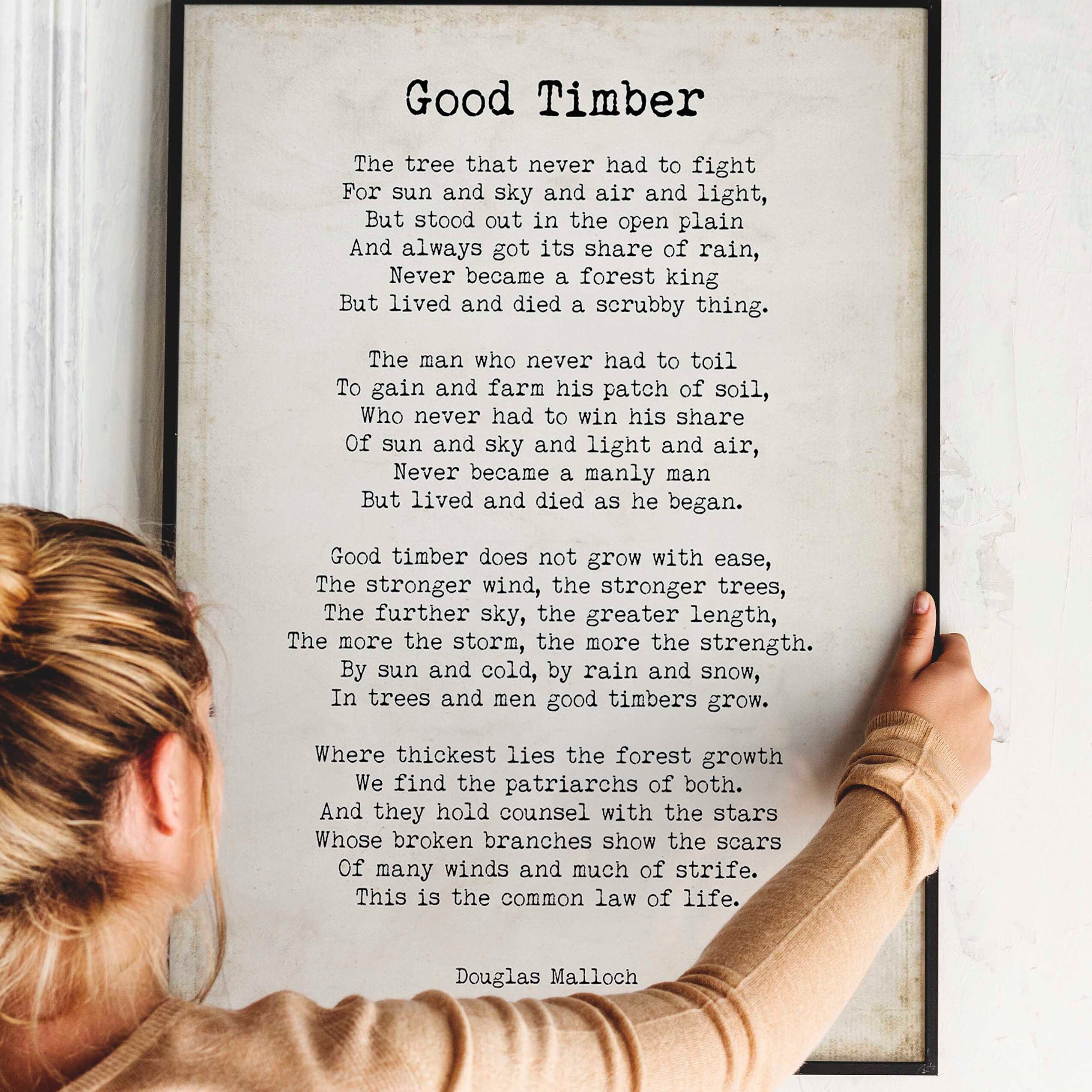 Good Timber Framed Art  Poem Print for Mormon Home Decor, LDS Gift wall art print