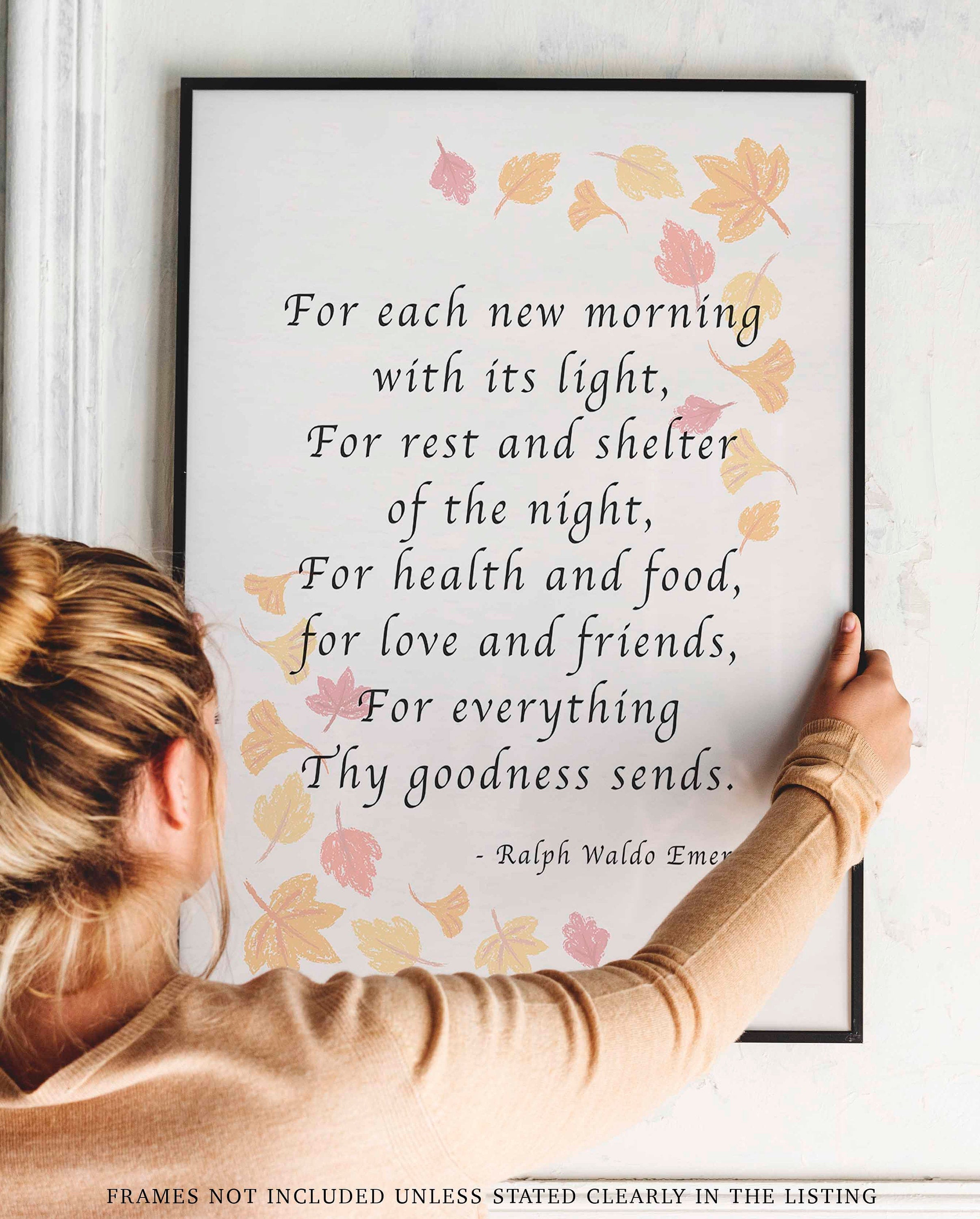 Ralph Waldo Emerson Positive Quote, Prayer Poem