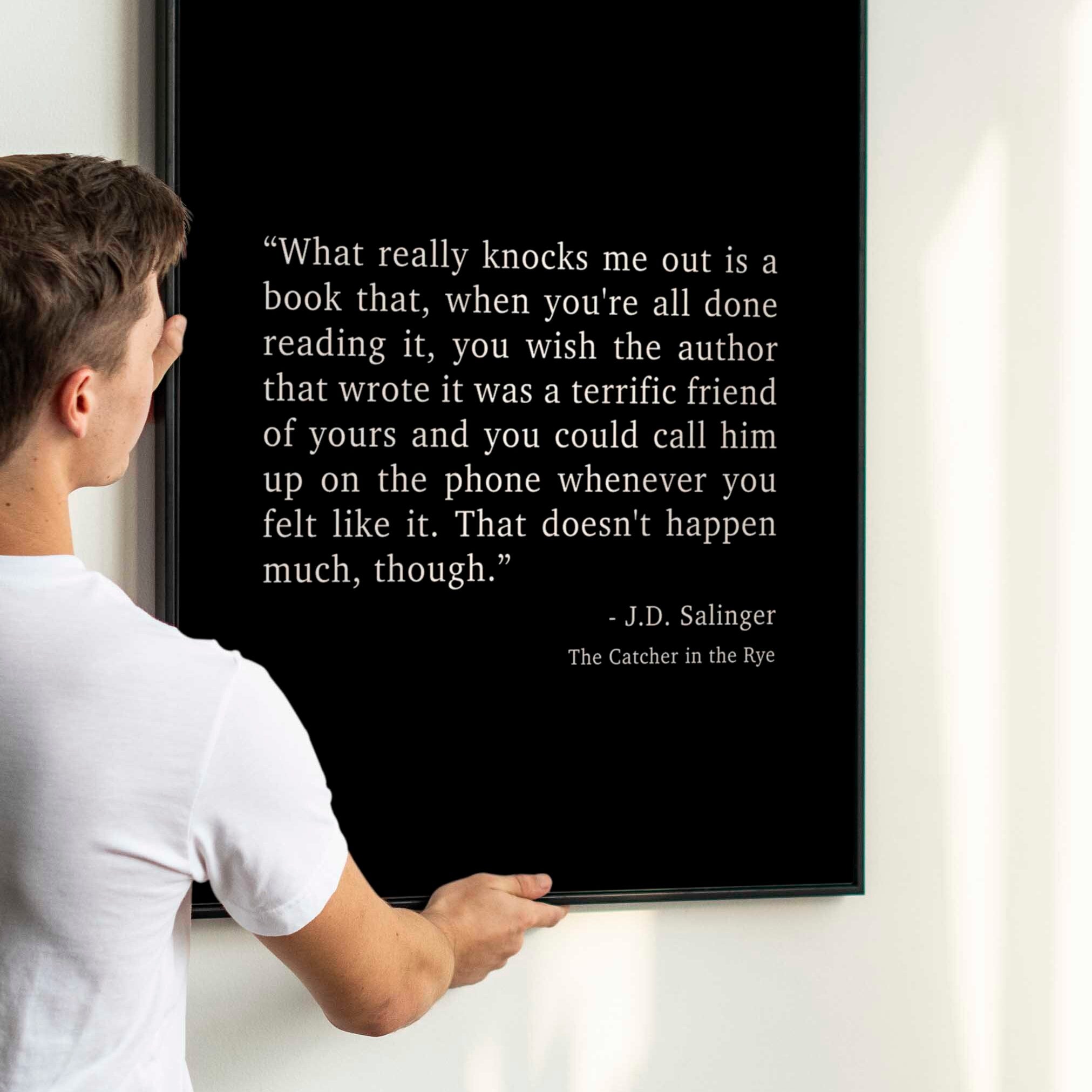 Catcher in the Rye J D Salinger Quote Print, Minimalist Wall Decor Wall Art Prints