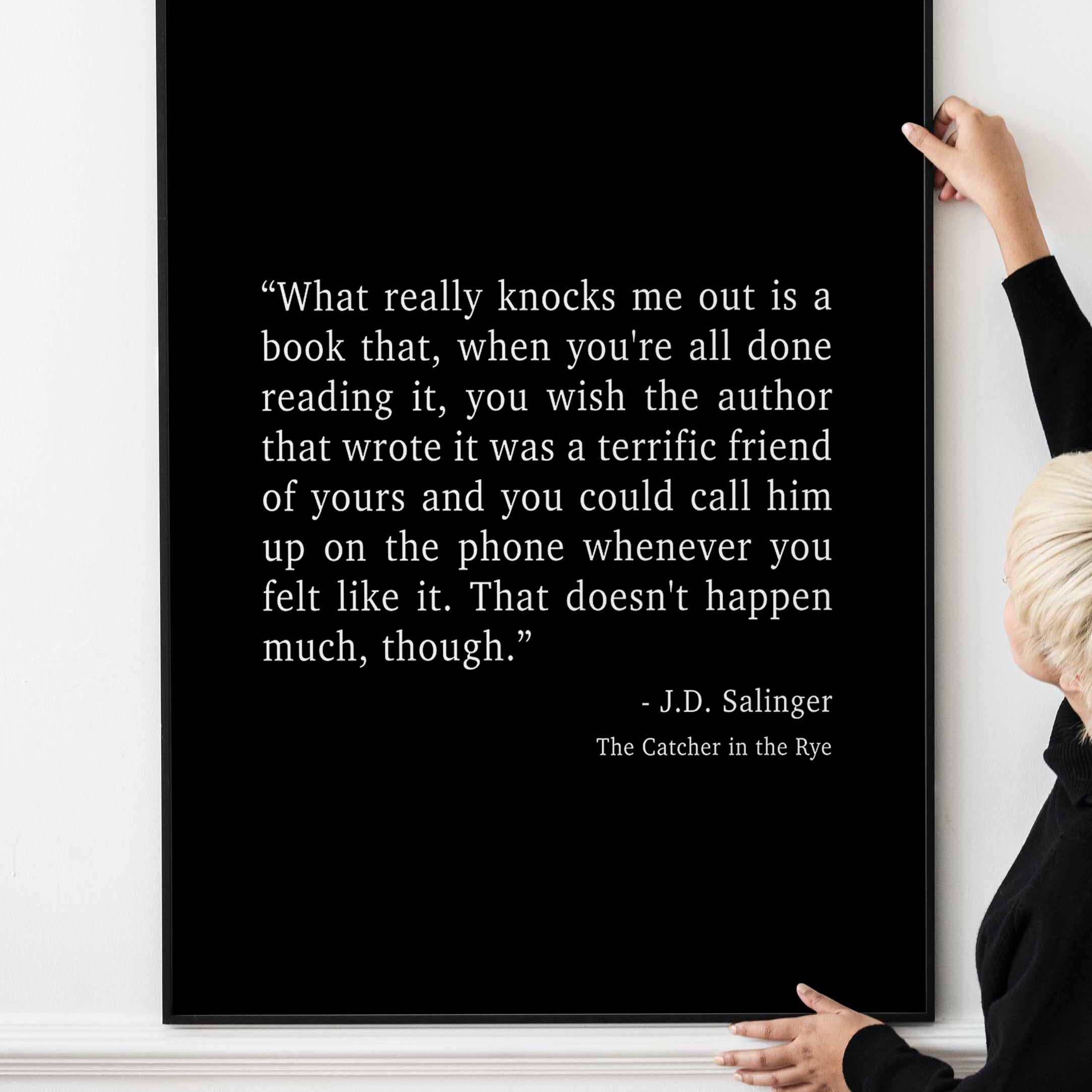 Catcher in the Rye J D Salinger Quote Print, Minimalist Wall Decor Wall Art Prints