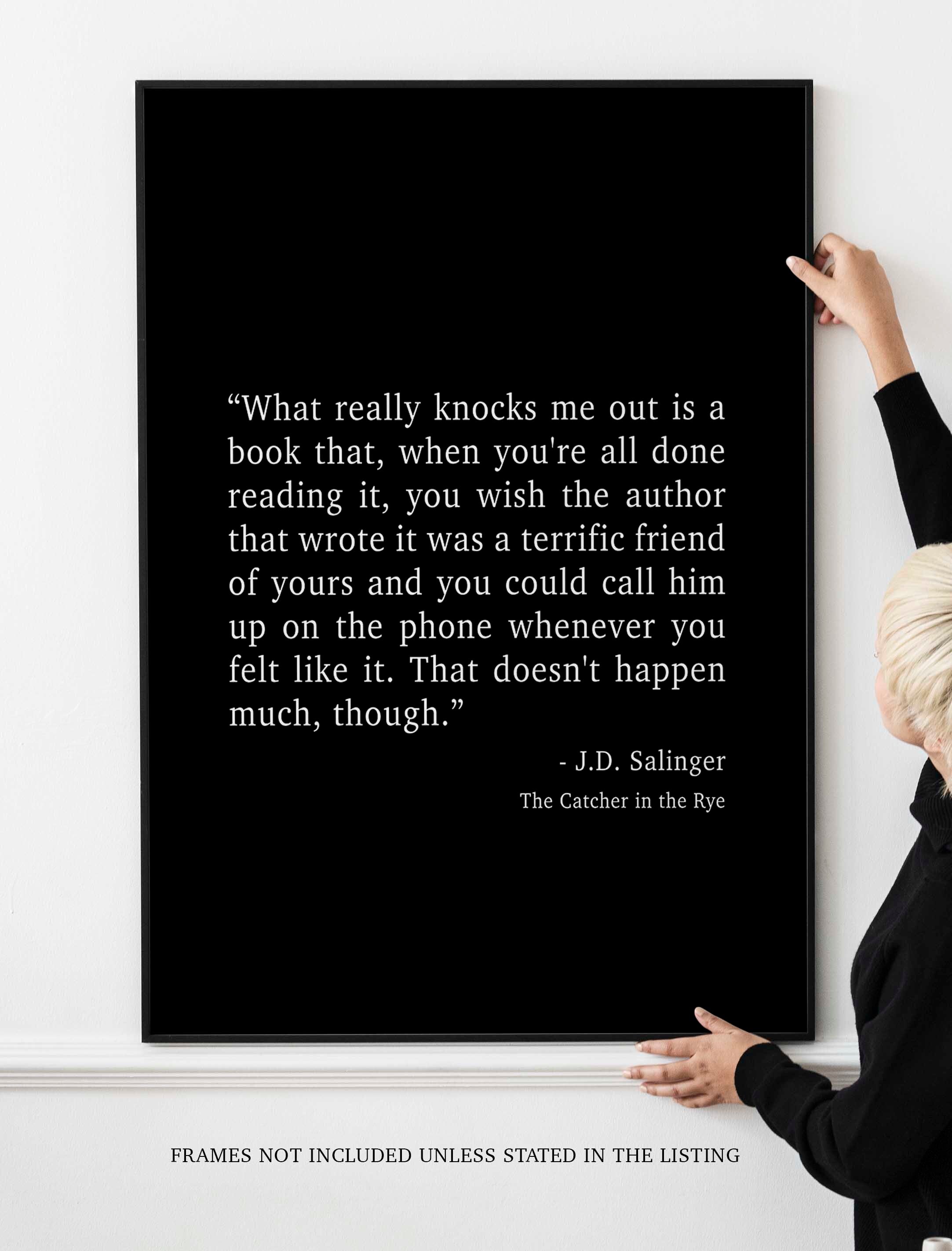 Catcher in the Rye J D Salinger Quote Print, Minimalist Wall Decor Wall Art Prints