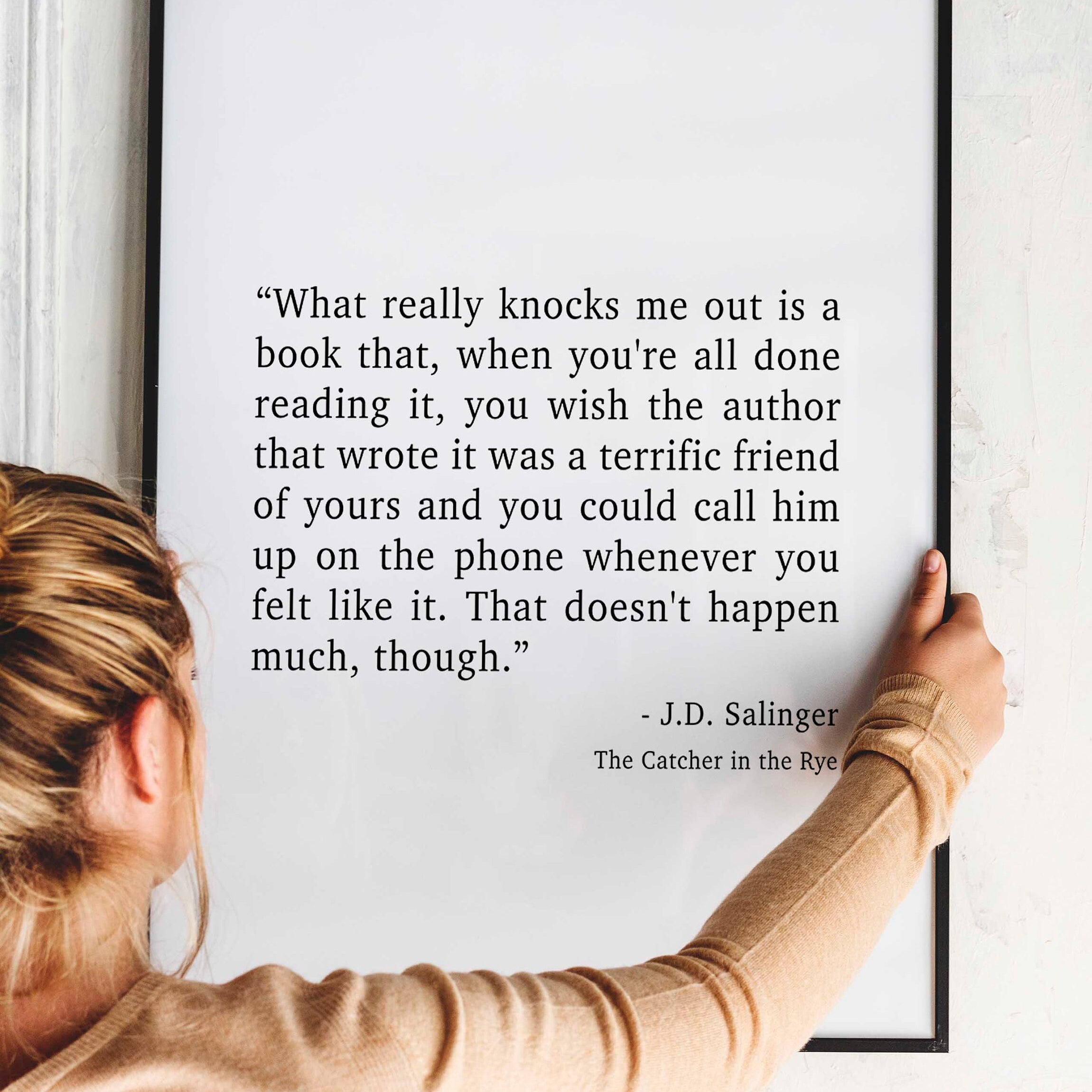 Catcher in the Rye J D Salinger Quote Print, Minimalist Wall Decor Wall Art Prints