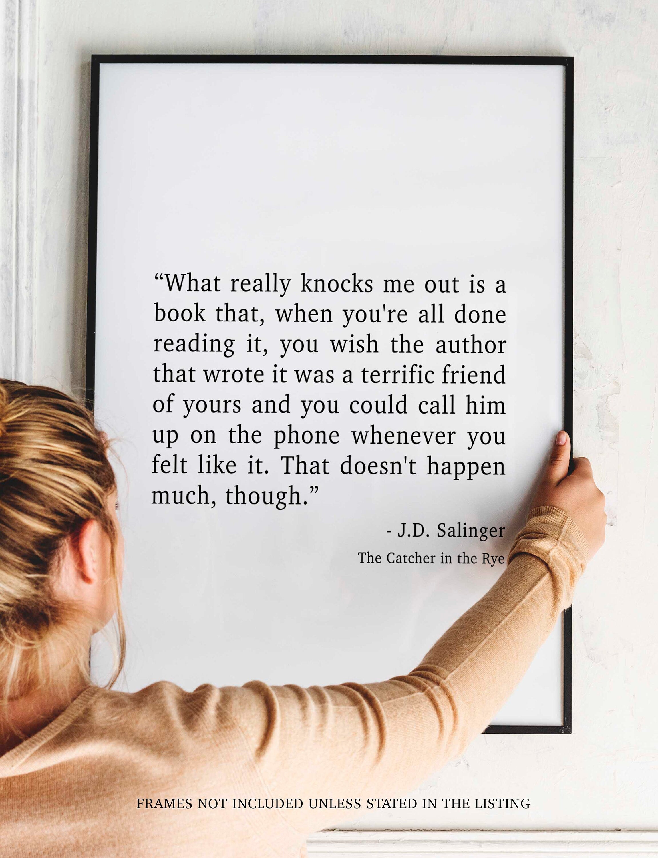 Catcher in the Rye J D Salinger Quote Print, Minimalist Wall Decor Wall Art Prints
