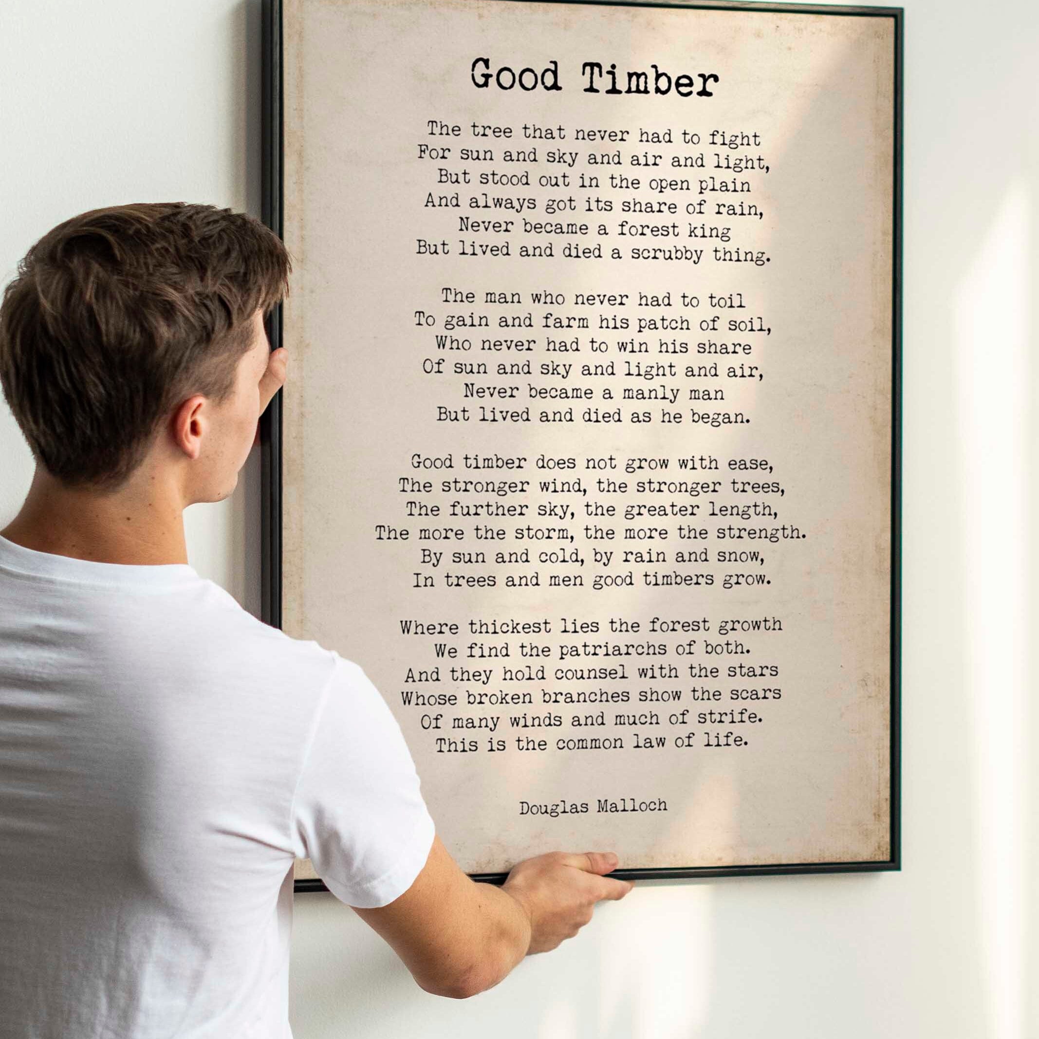 Good Timber Framed Art  Poem Print for Mormon Home Decor, LDS Gift wall art print