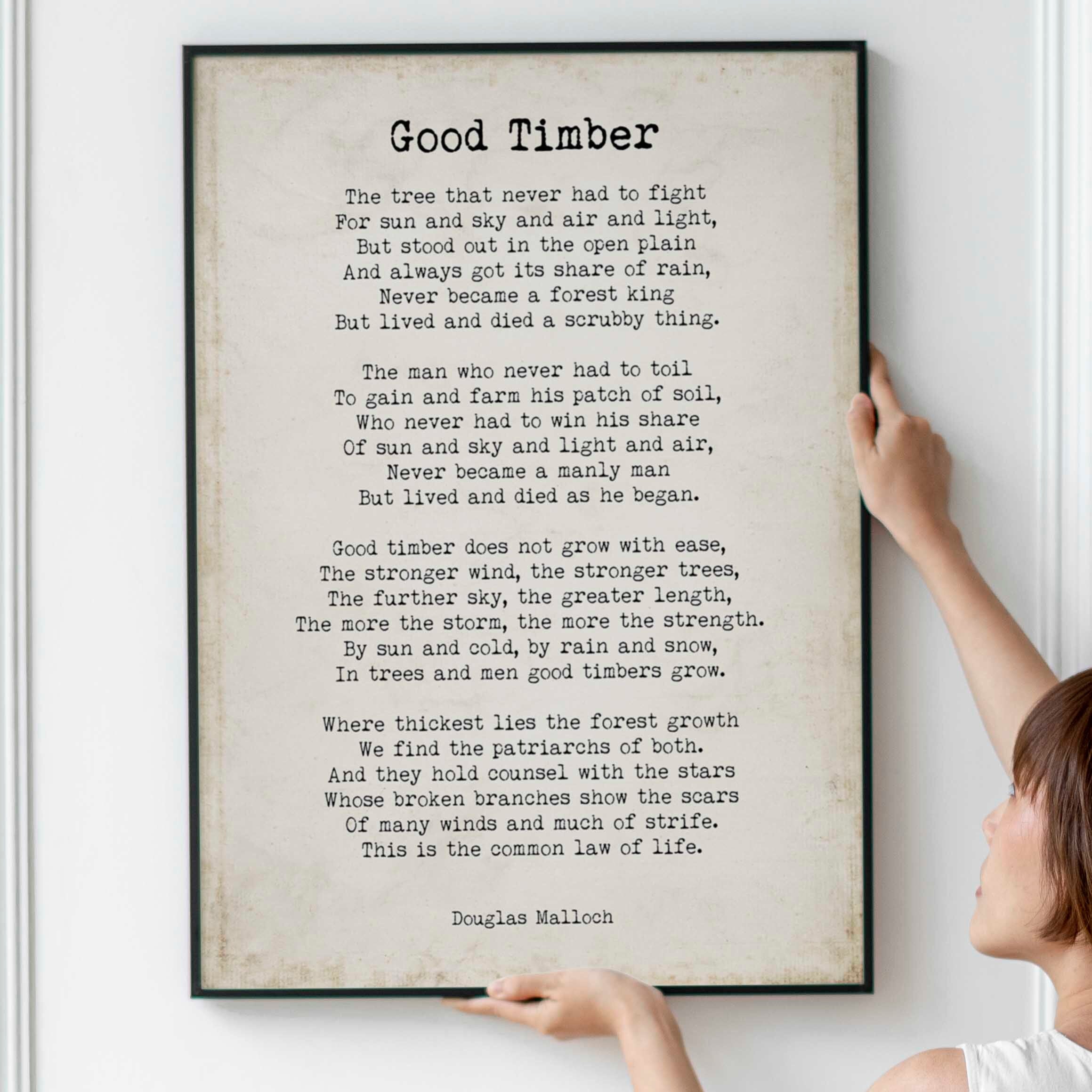 Good Timber Framed Art  Poem Print for Mormon Home Decor, LDS Gift wall art print
