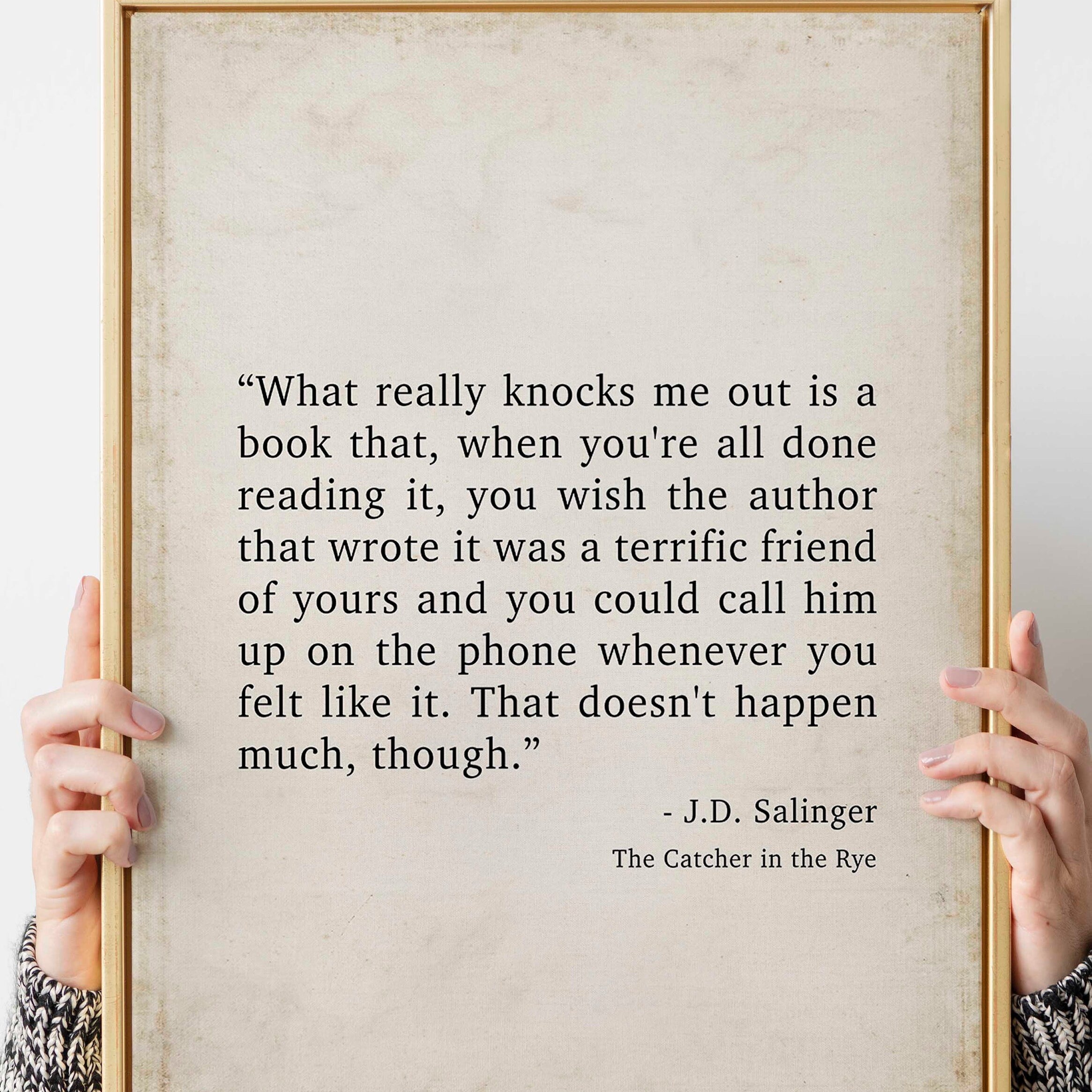 Catcher in the Rye J D Salinger Quote Print, Minimalist Wall Decor Wall Art Prints