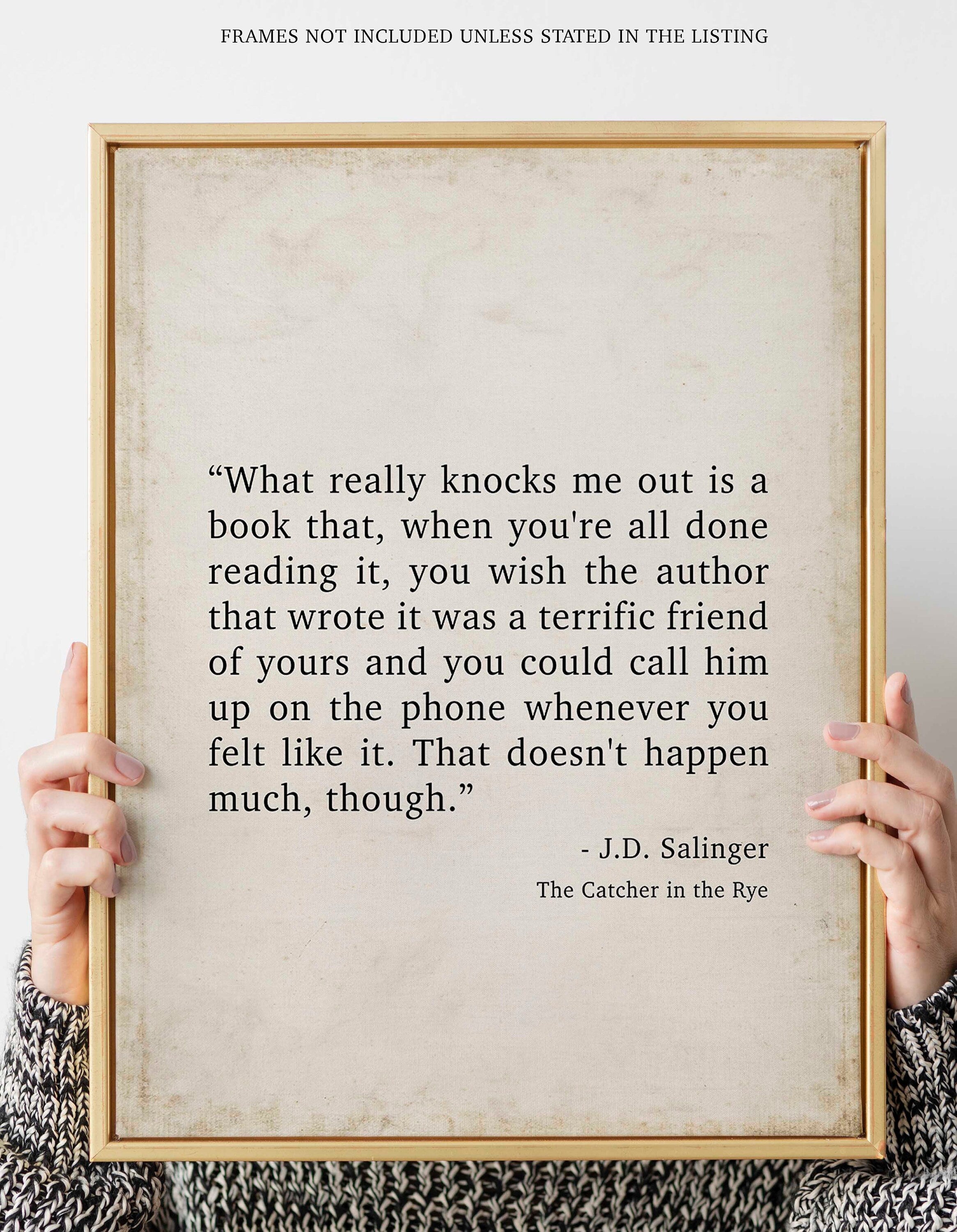 Catcher in the Rye J D Salinger Quote Print, Minimalist Wall Decor Wall Art Prints
